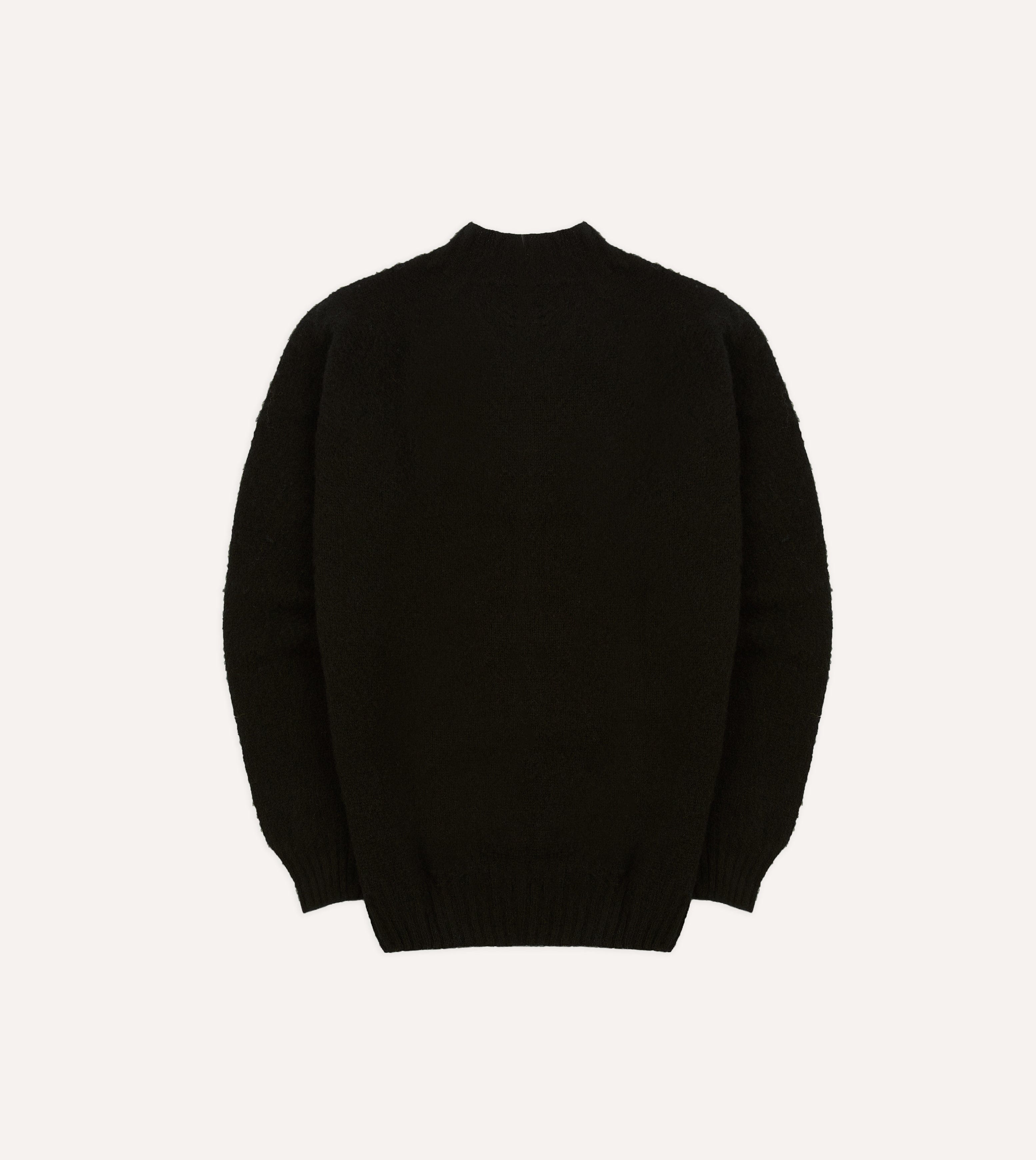 Black Brushed Shetland Mock Neck Jumper