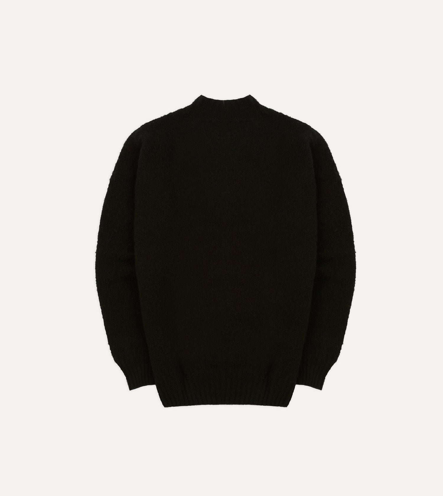 Black Brushed Shetland Mock Neck Jumper
