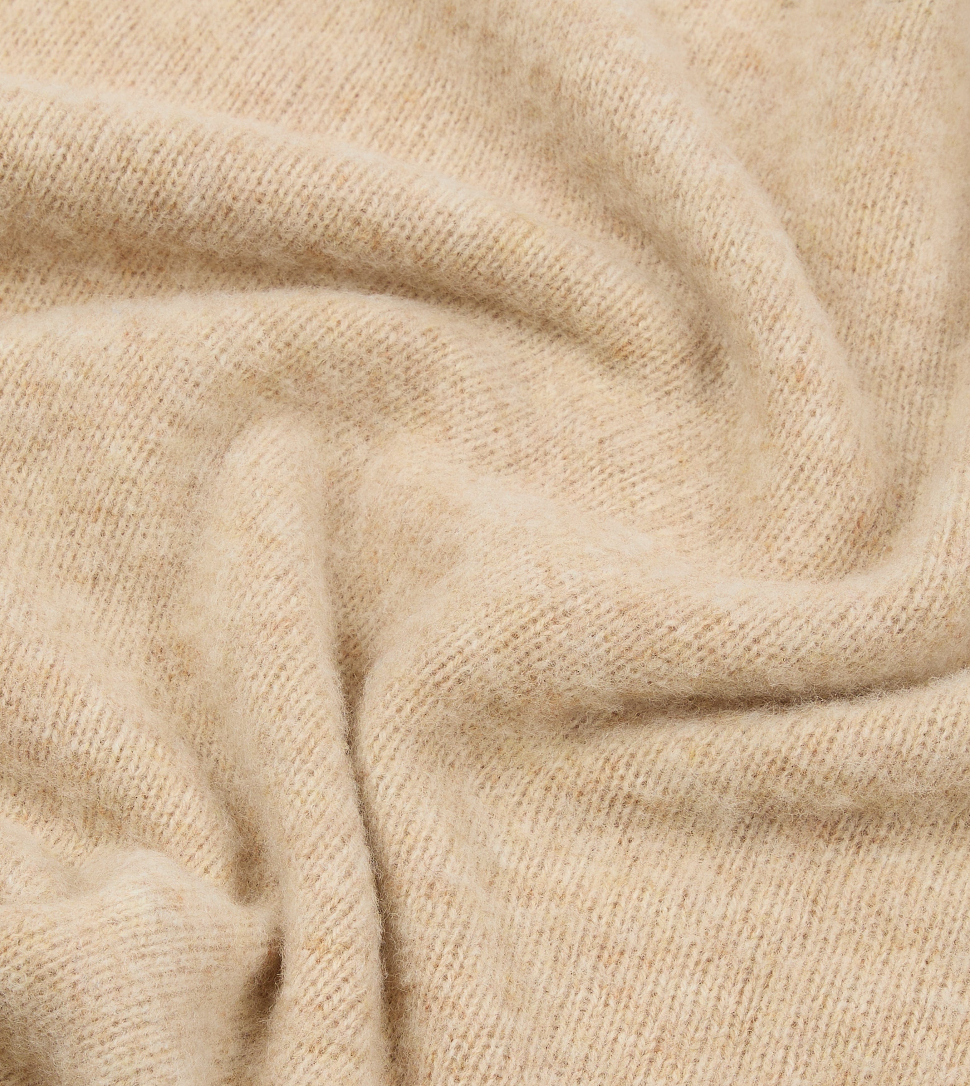 Ecru Brushed Shetland Mock Neck Jumper