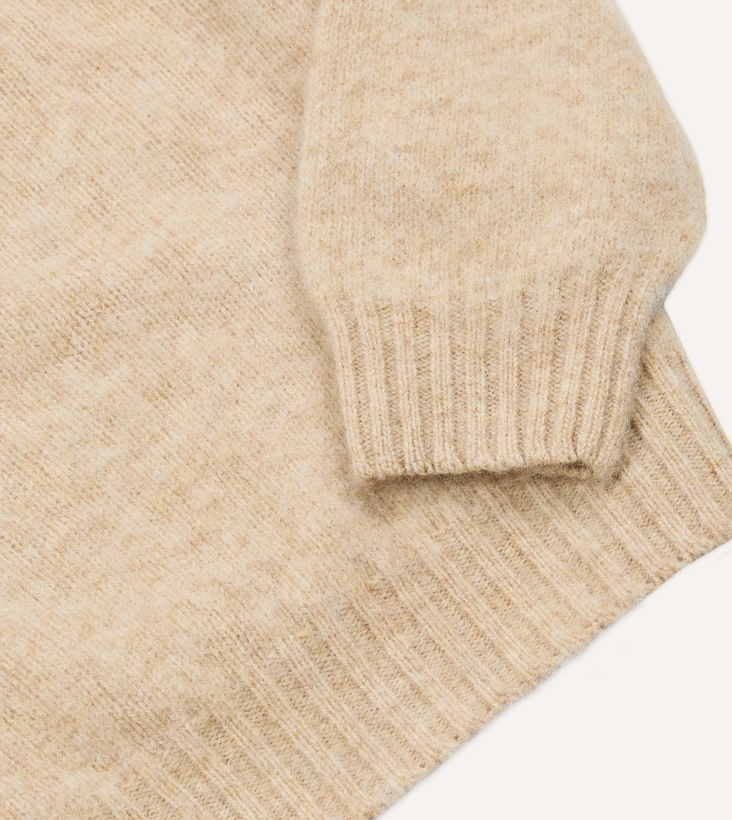 Ecru Brushed Shetland Mock Neck Jumper