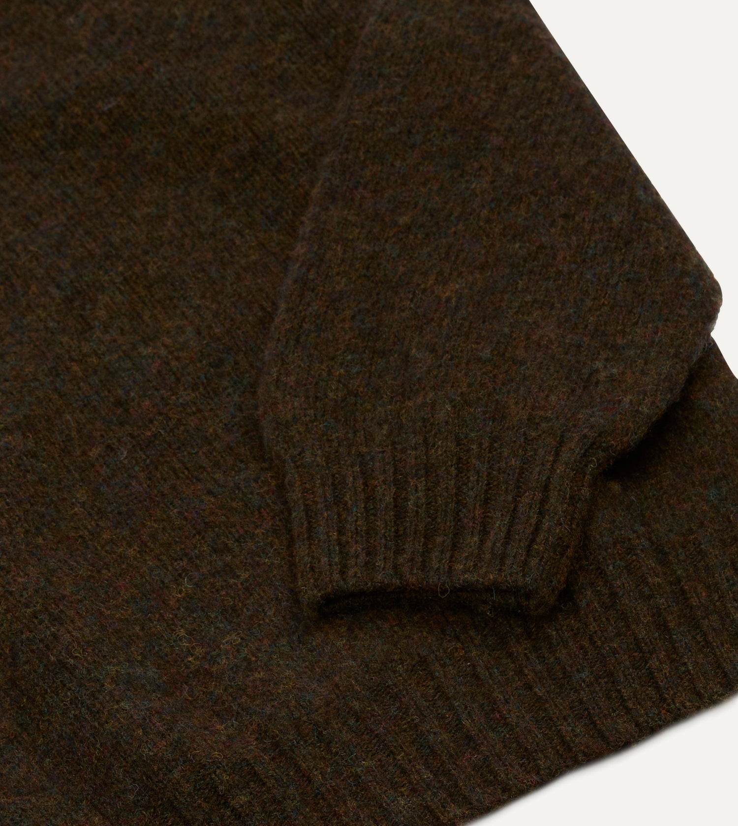 Brown Brushed Shetland Mock Neck Jumper