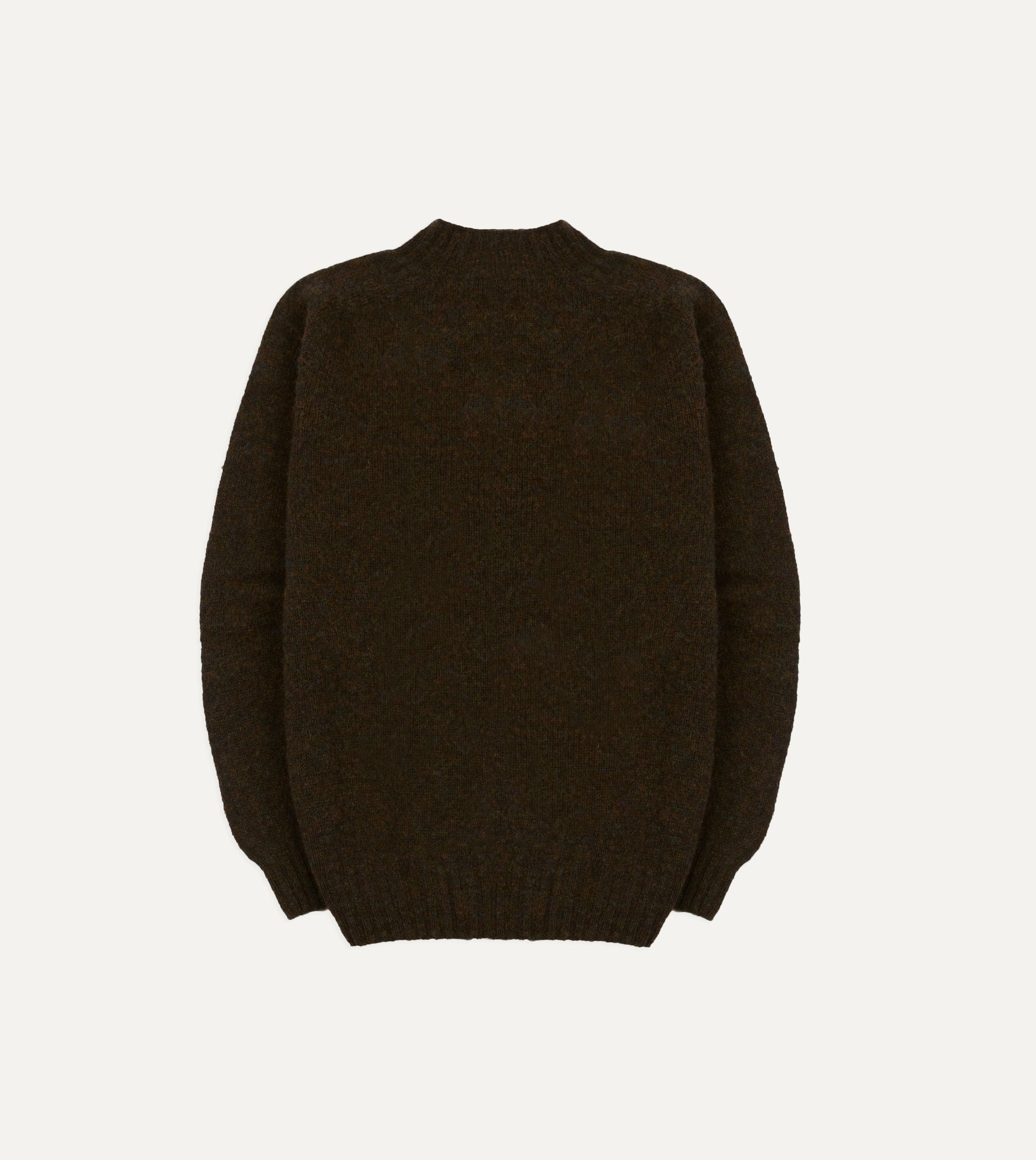 Brown Brushed Shetland Mock Neck Jumper