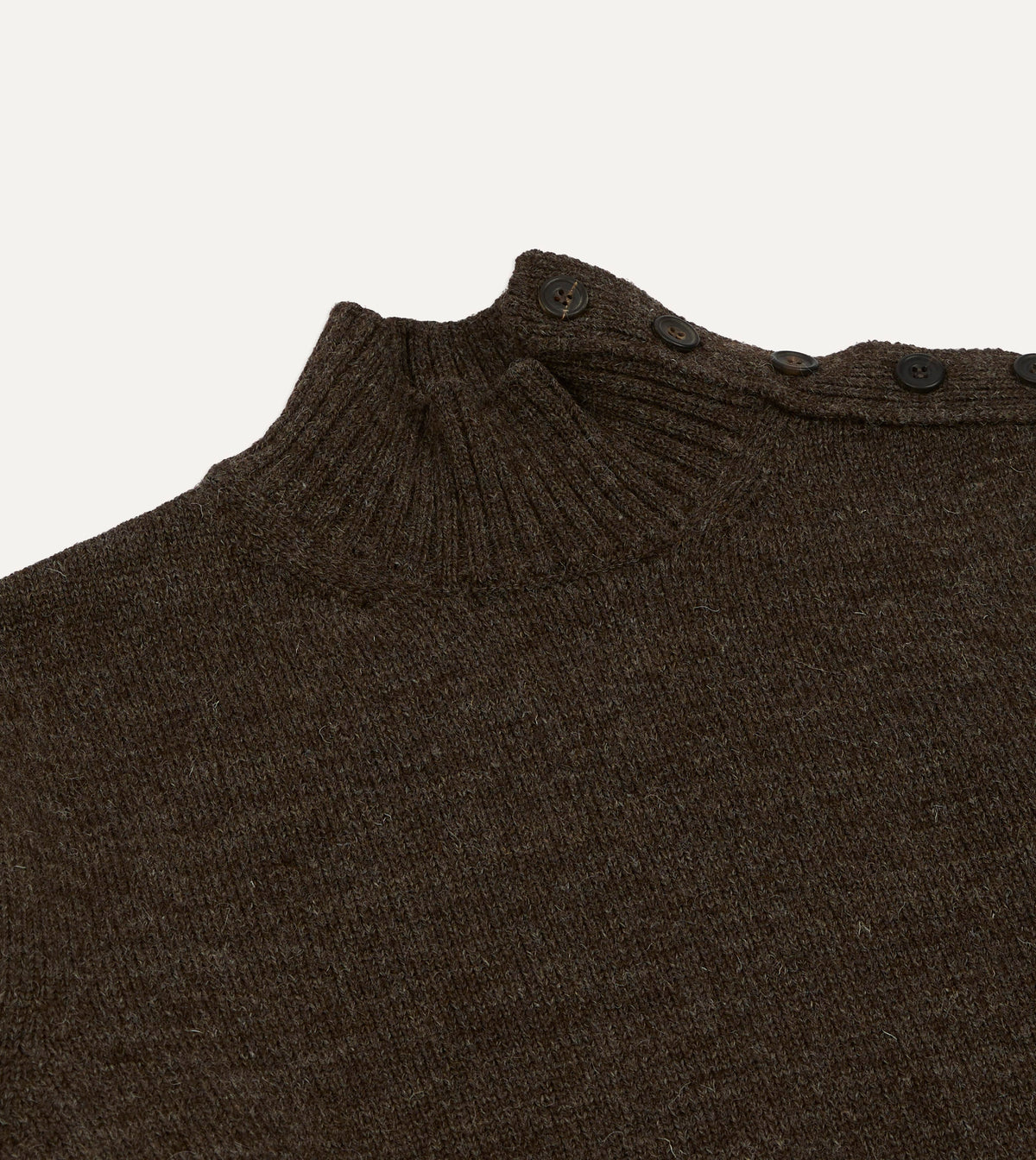Grey Wool Fisherman's Roll Neck