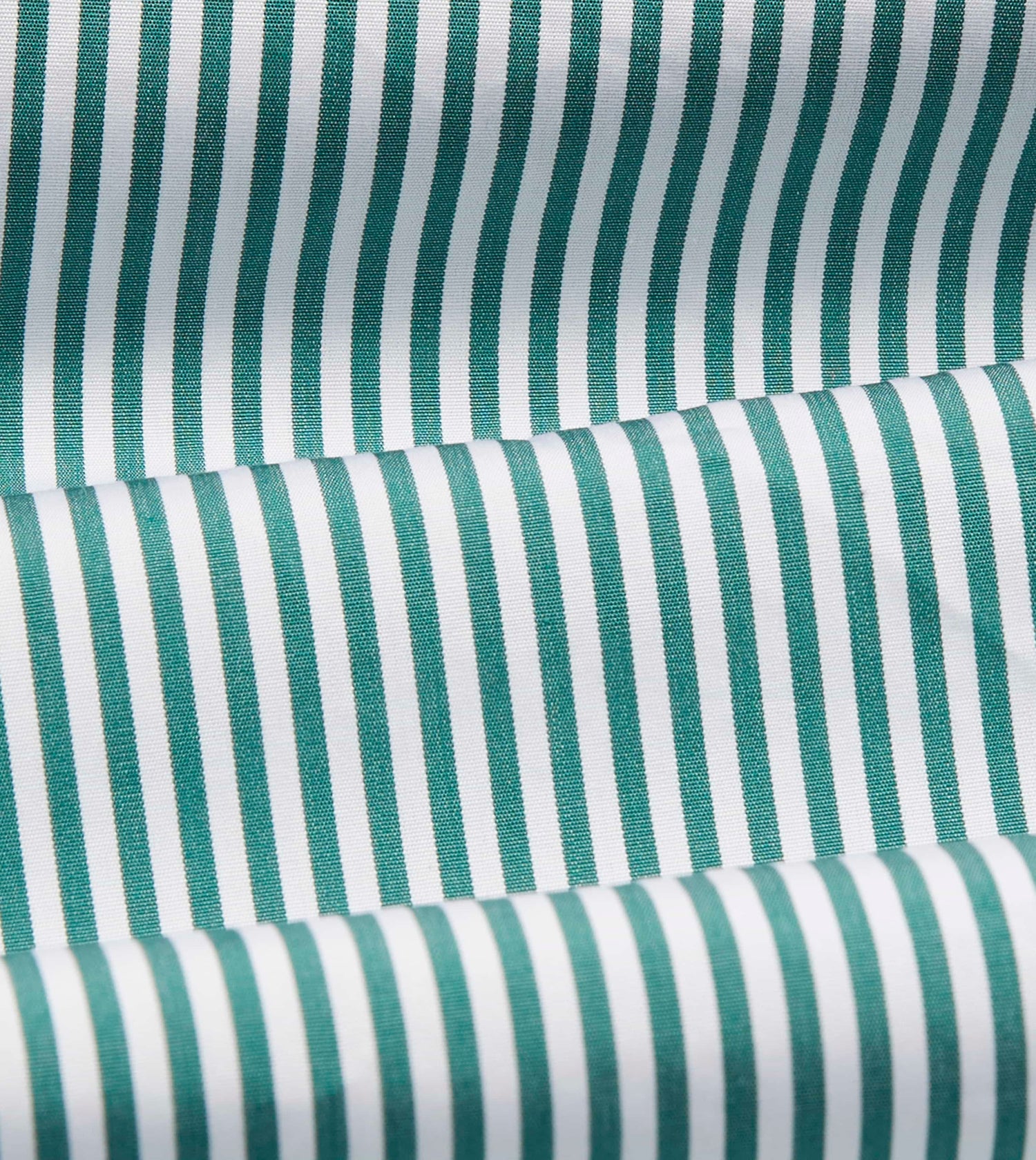 Dark Green Bengal Stripe Cotton Poplin Button-Down Shirt