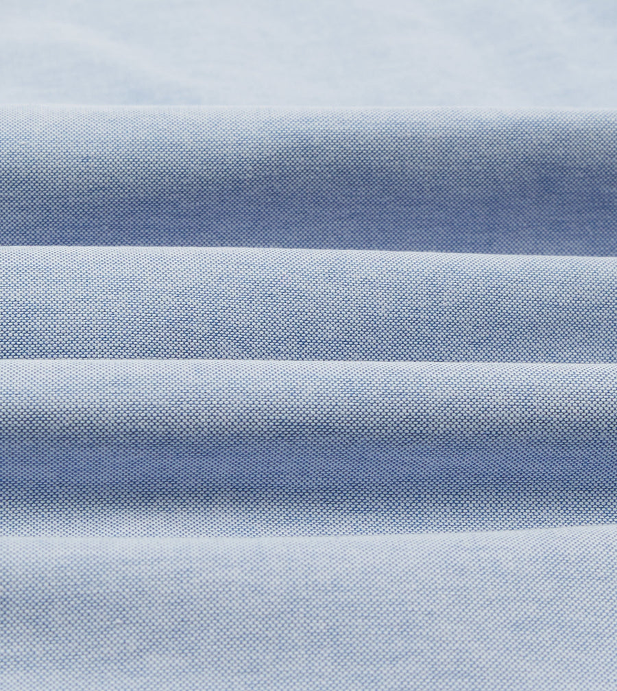 Mid-Blue Cotton Oxford Cloth Button-Down Shirt