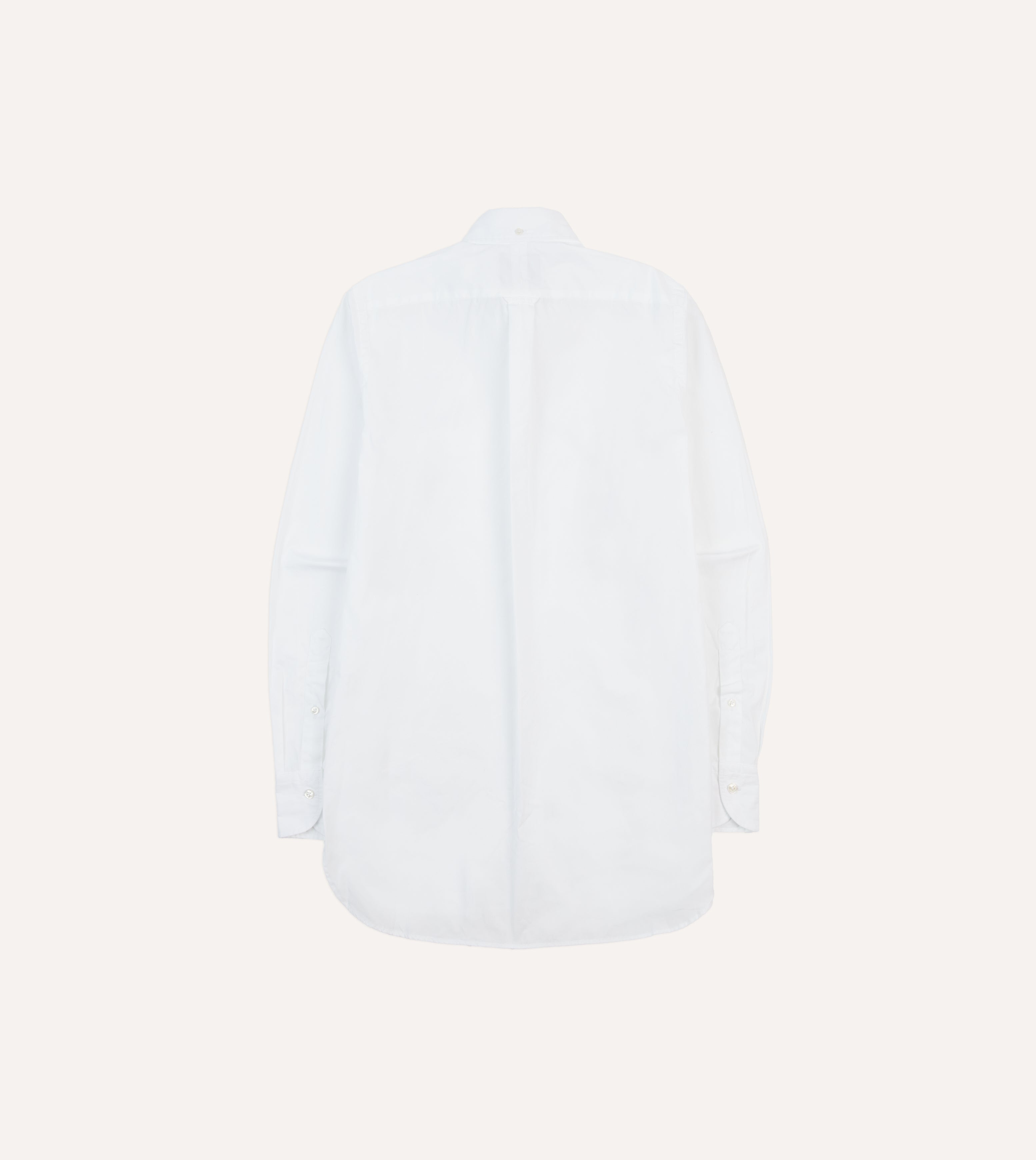 White Cotton Pocket Poplin Button-Down Shirt