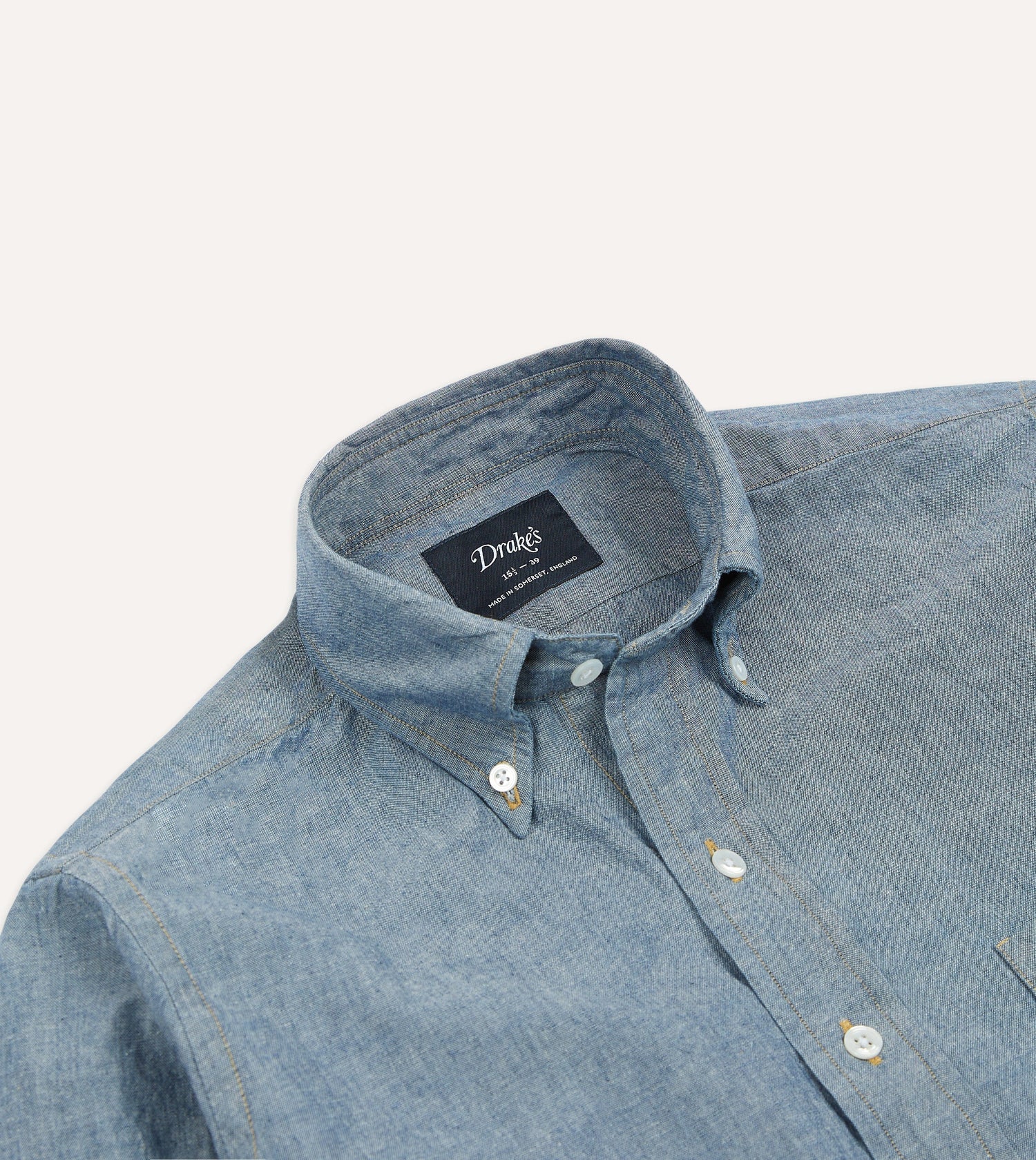 Light Blue Cotton Chambray Button-Down Shirt