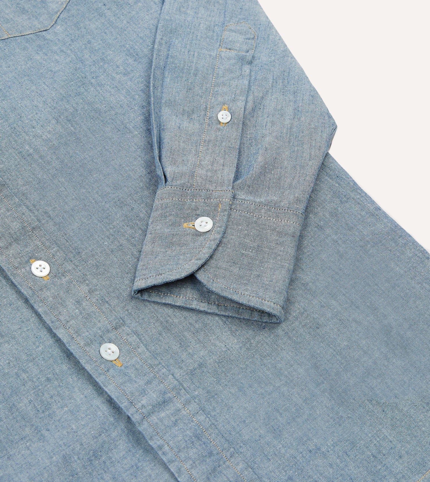 Light Blue Cotton Chambray Button-Down Shirt