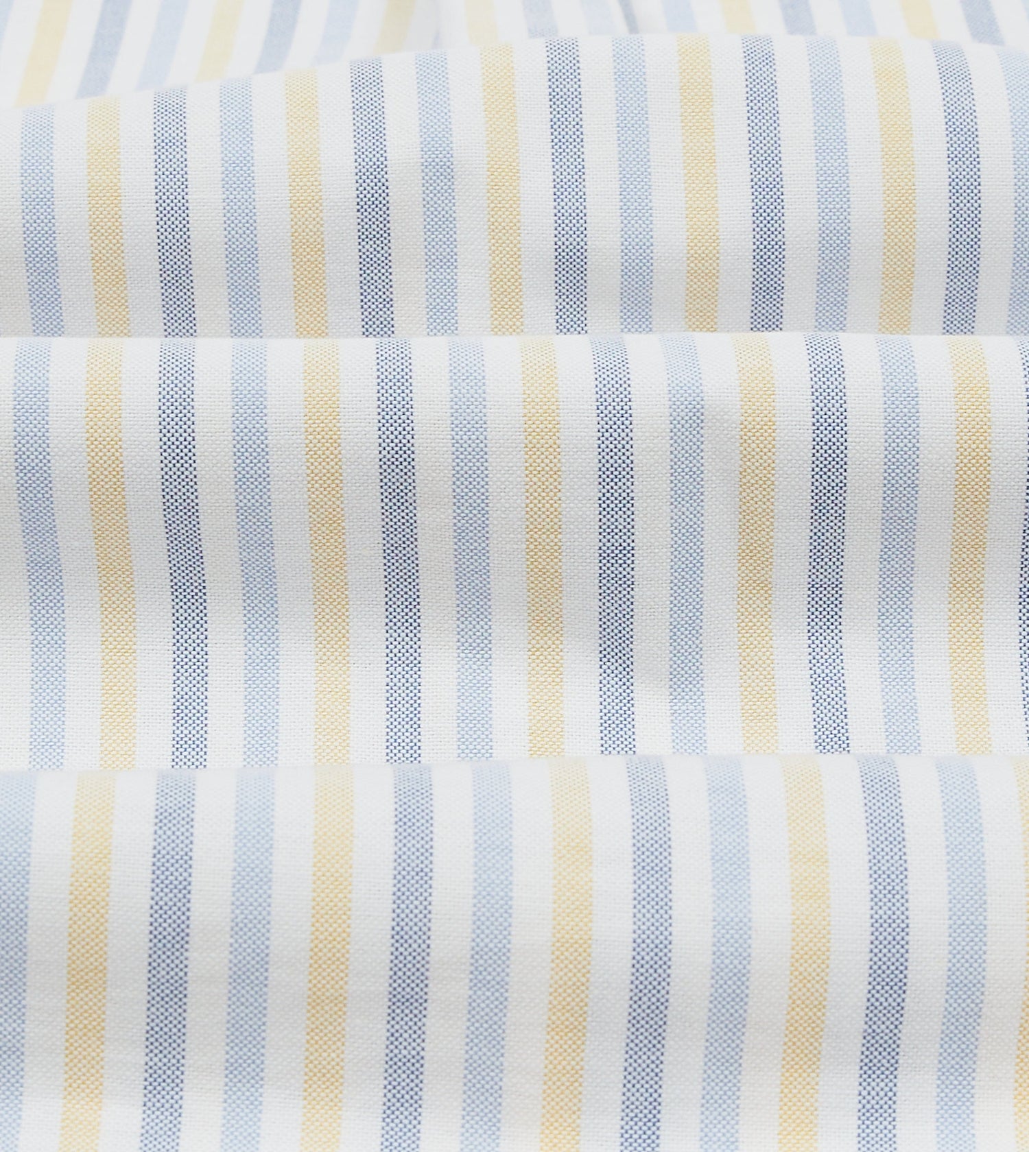 Blue and Yellow Dual Stripe Cotton Oxford Cloth Button-Down Shirt