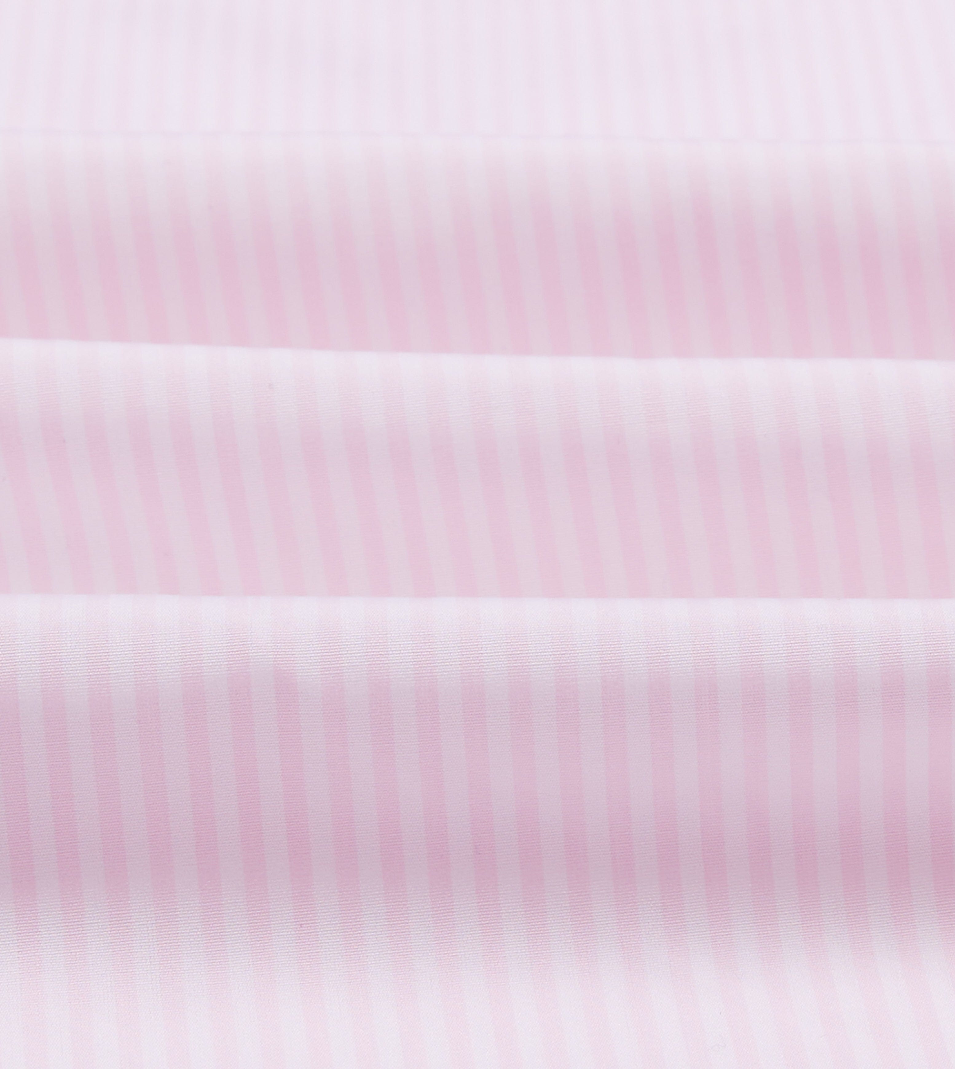 Pink Narrow Stripe Cotton Poplin Button-Down Shirt