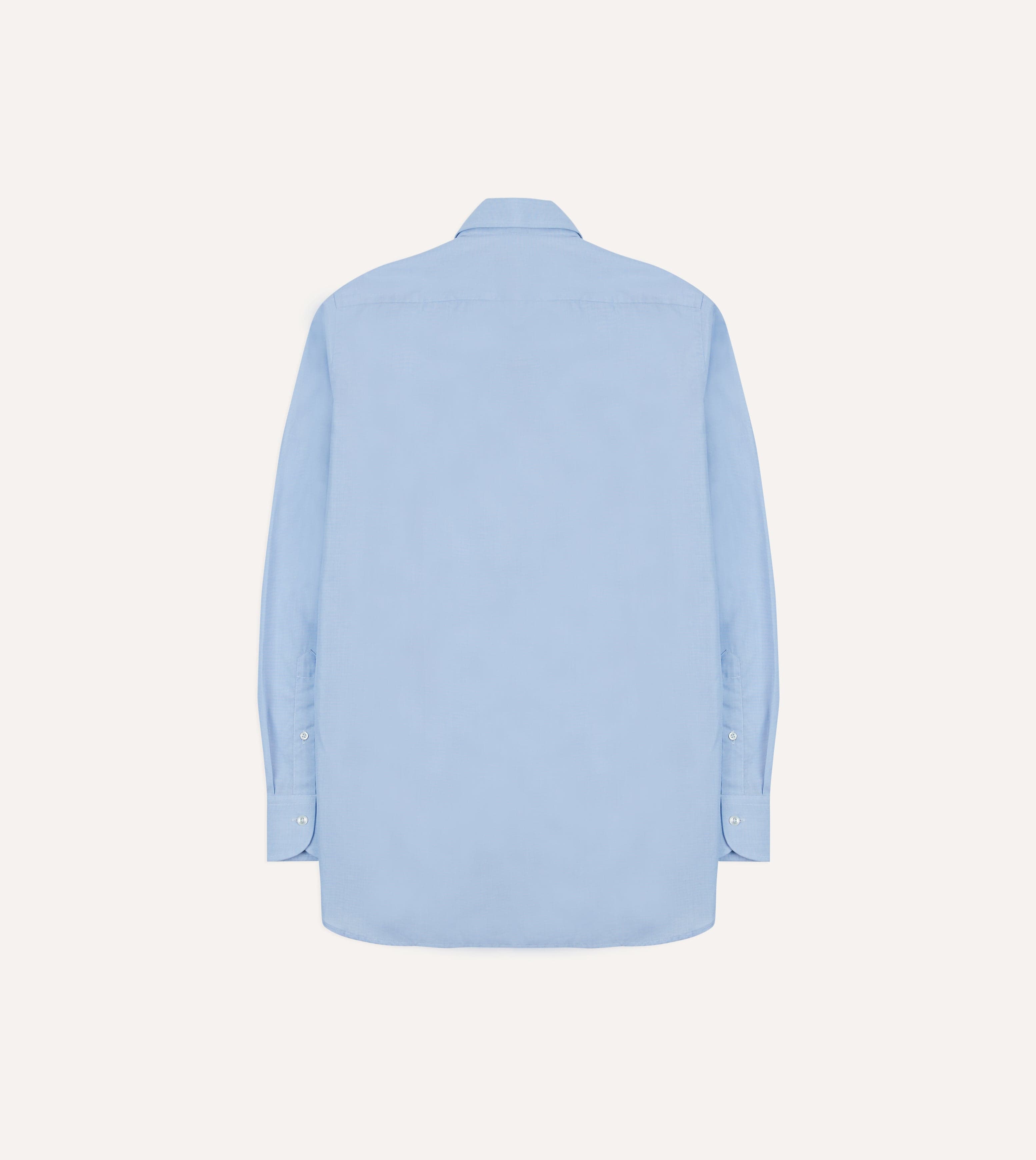 Sky Blue Cotton Spread Collar End-on-End Poplin Shirt