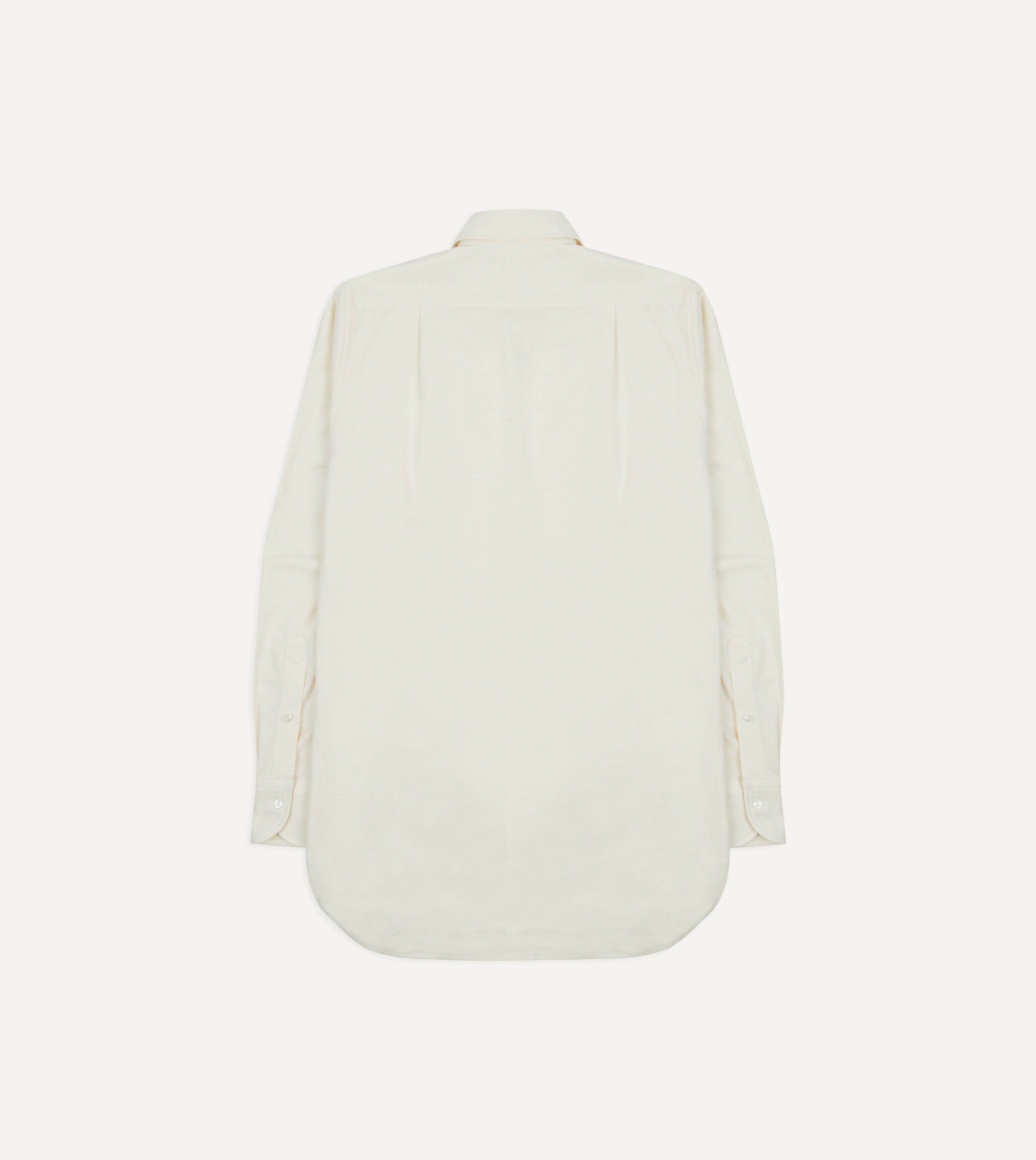 Cream Cotton Oxford Cloth Long Point Collar Shirt