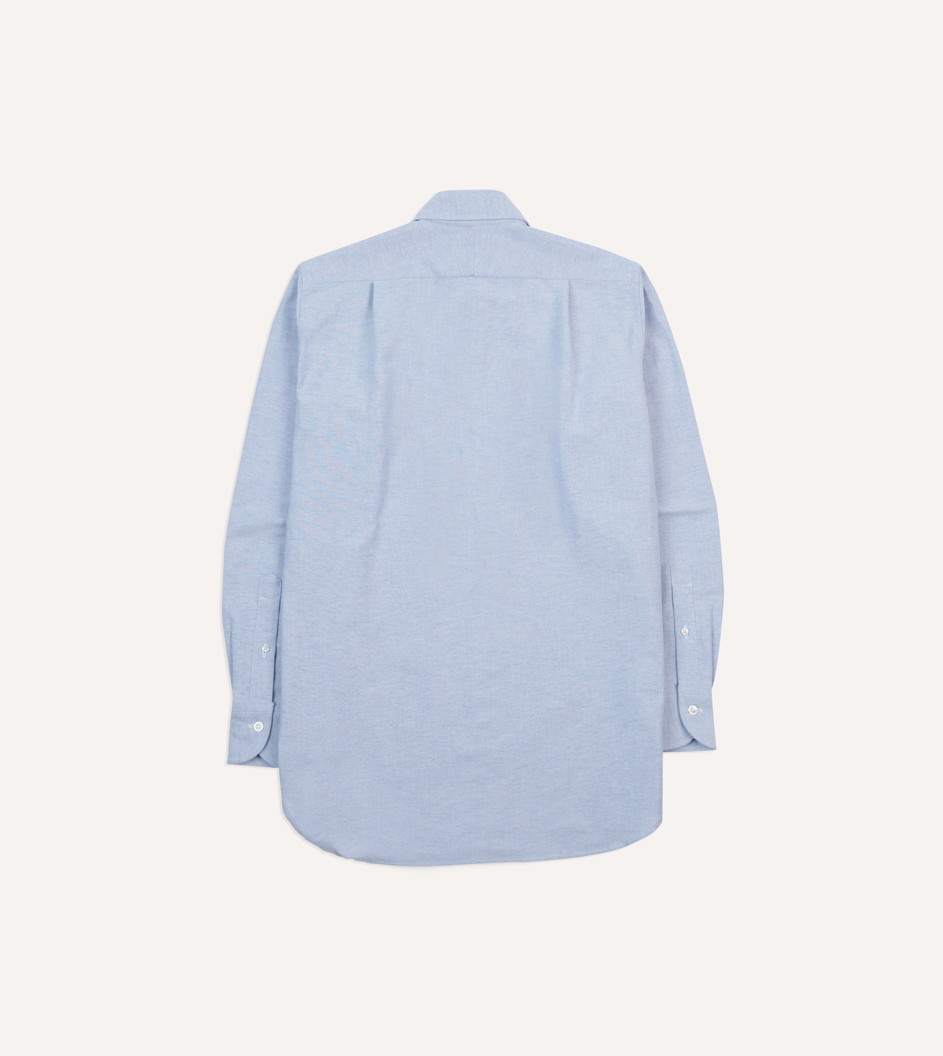 Blue Cotton Oxford Cloth Long Point Collar Shirt