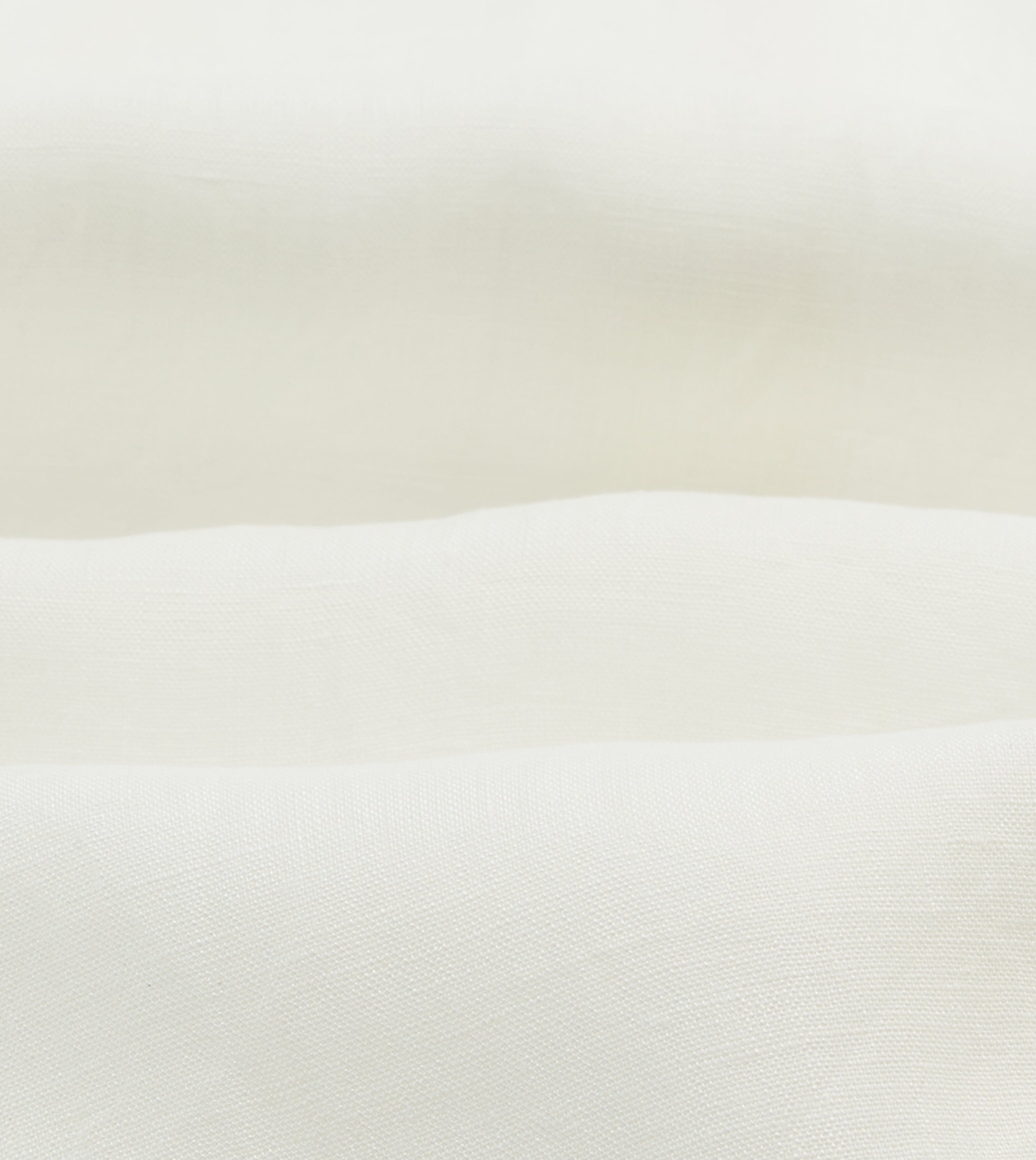 Ecru Linen Long Point Collar Shirt