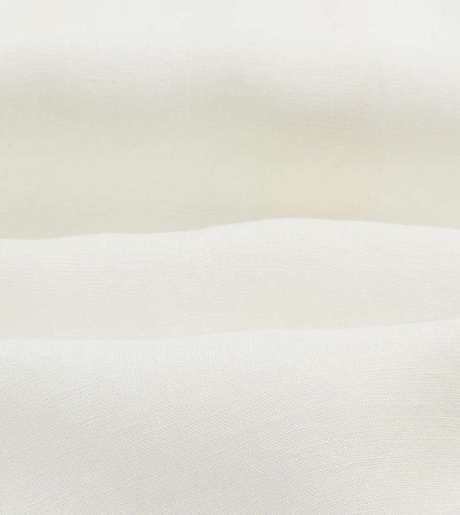 Ecru Linen Long Point Collar Shirt