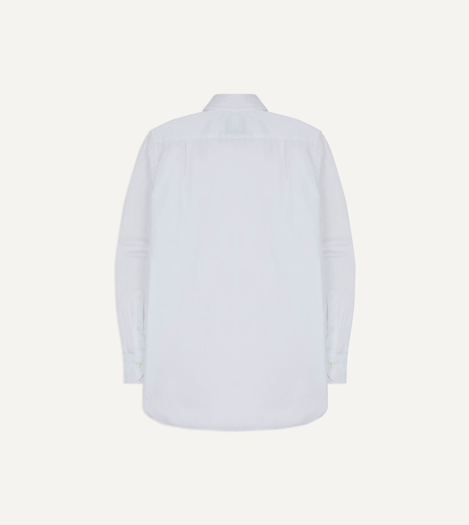 White Long Point Collar Flap Pocket Poplin Shirt