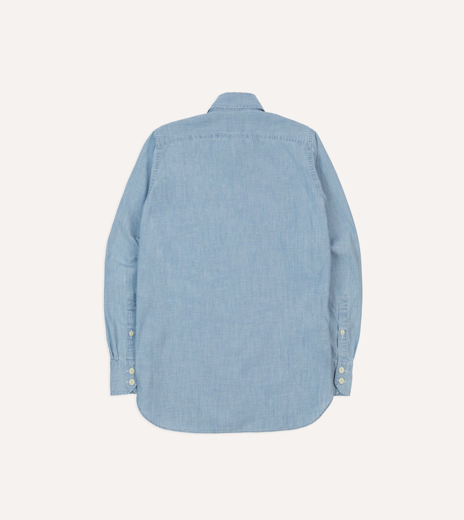 Blue Cotton Chambray Two-Pocket Work Shirt