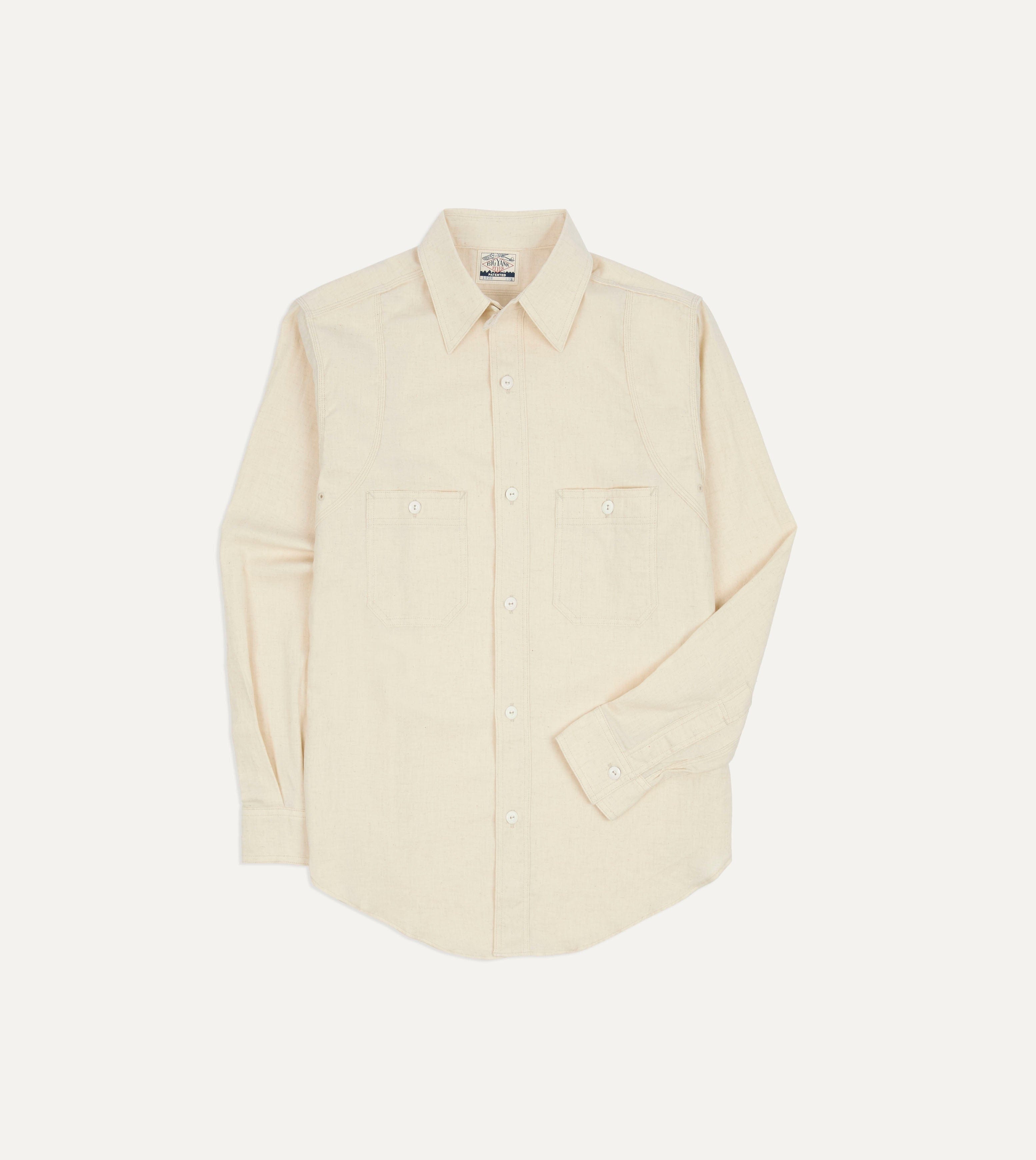 Big Yank '1920' Ecru Cotton-Linen Twill Flyer Shirt