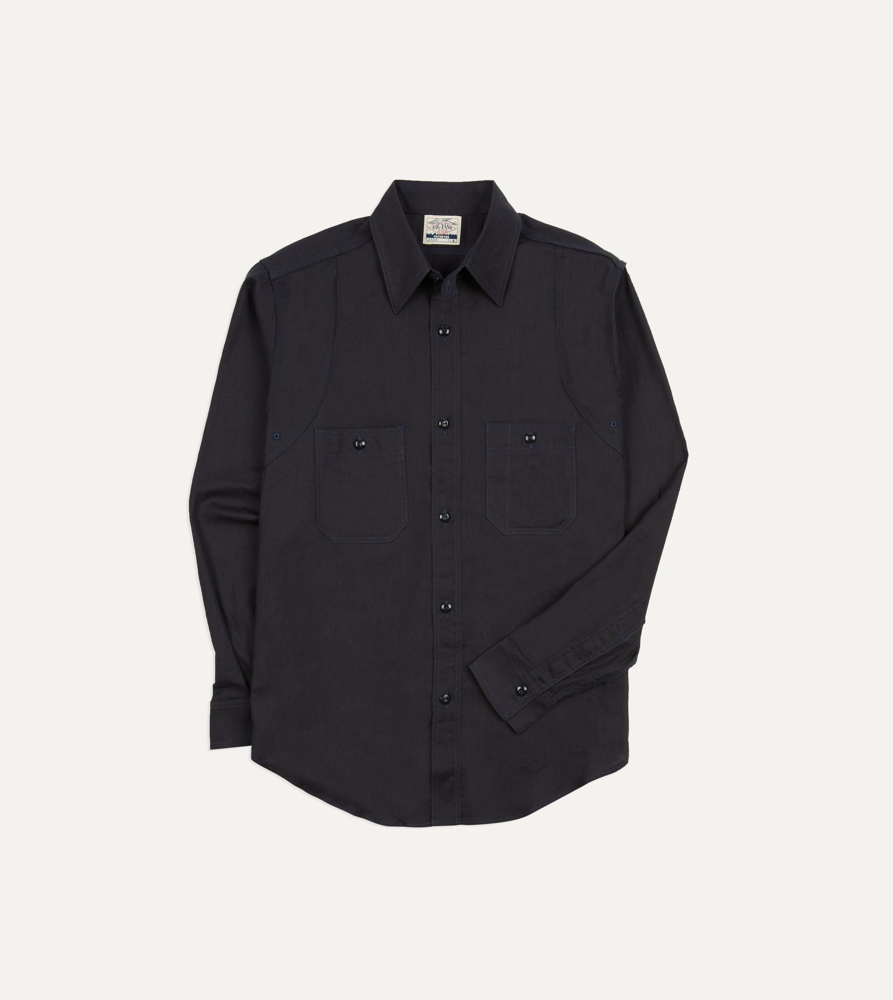 Big Yank '1920' Indigo Cotton-Linen Twill Flyer Shirt