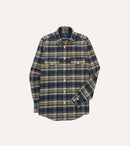 Indigo Check Cotton Two-Pocket Work Shirt