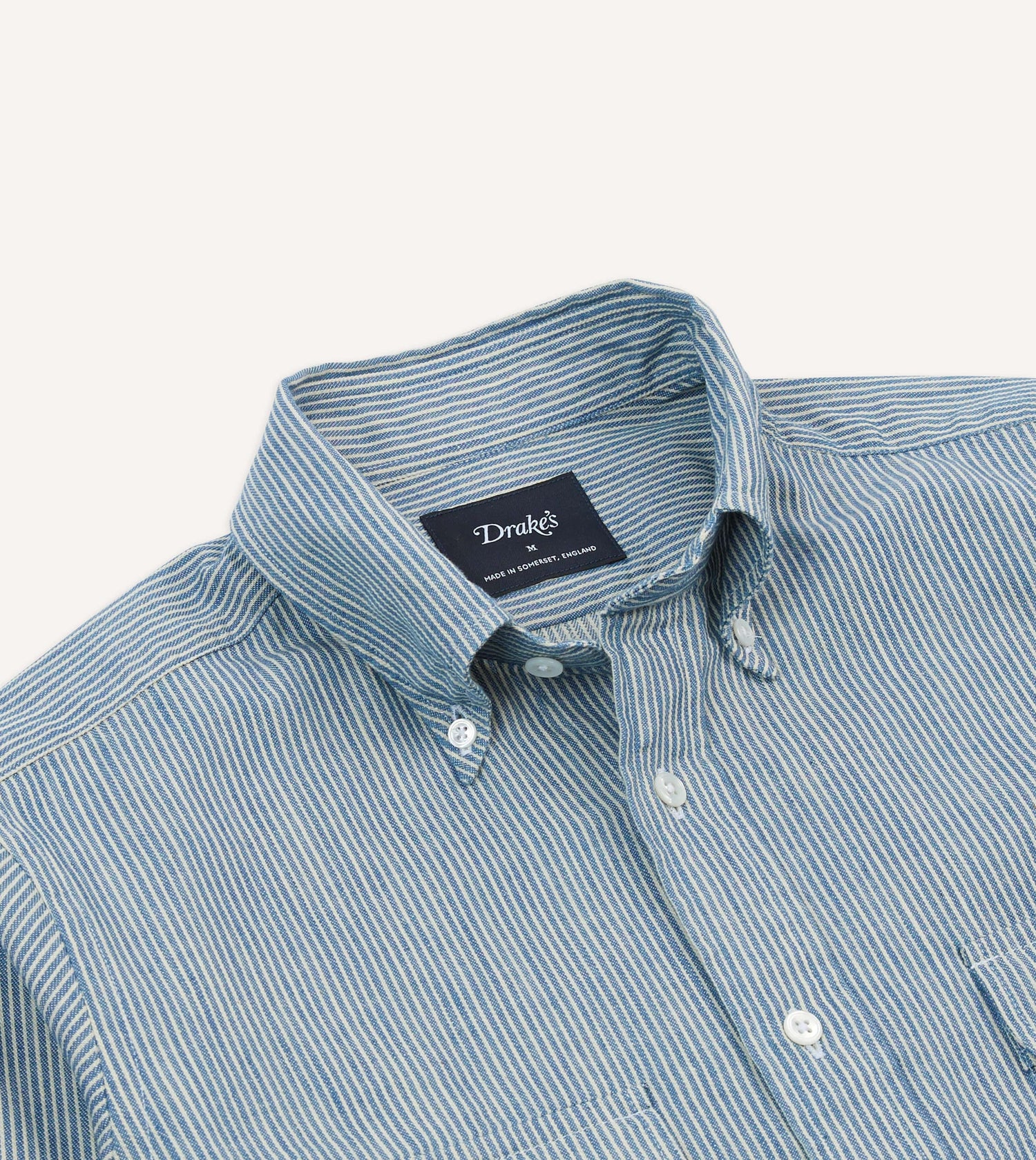 Navy Stripe Denim Work Shirt