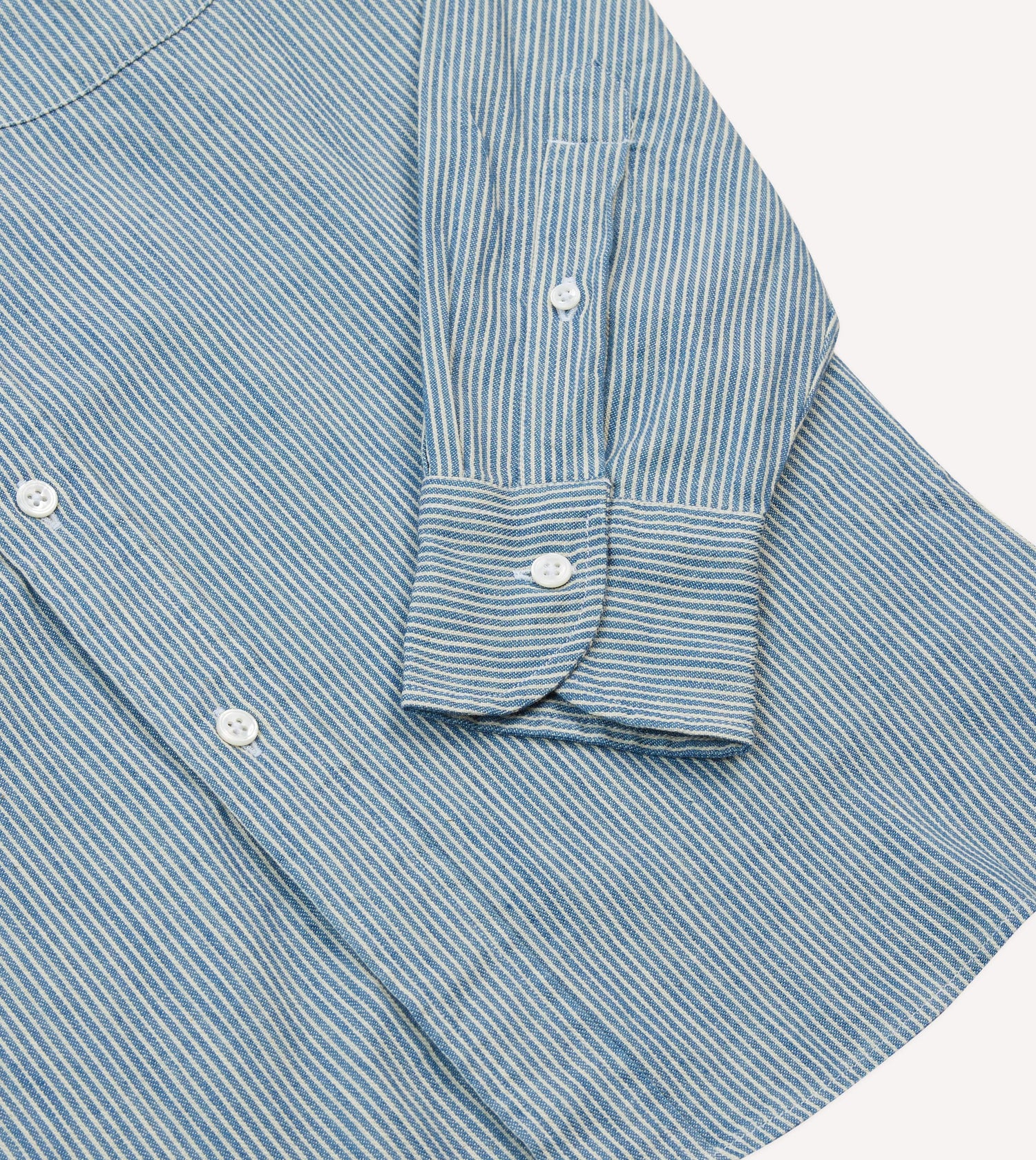 Navy Stripe Denim Work Shirt