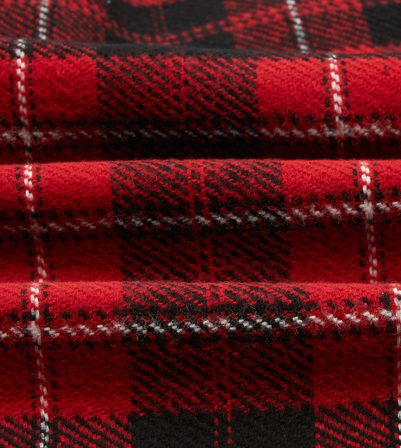 Red Check Cotton Two-Pocket Work Shirt
