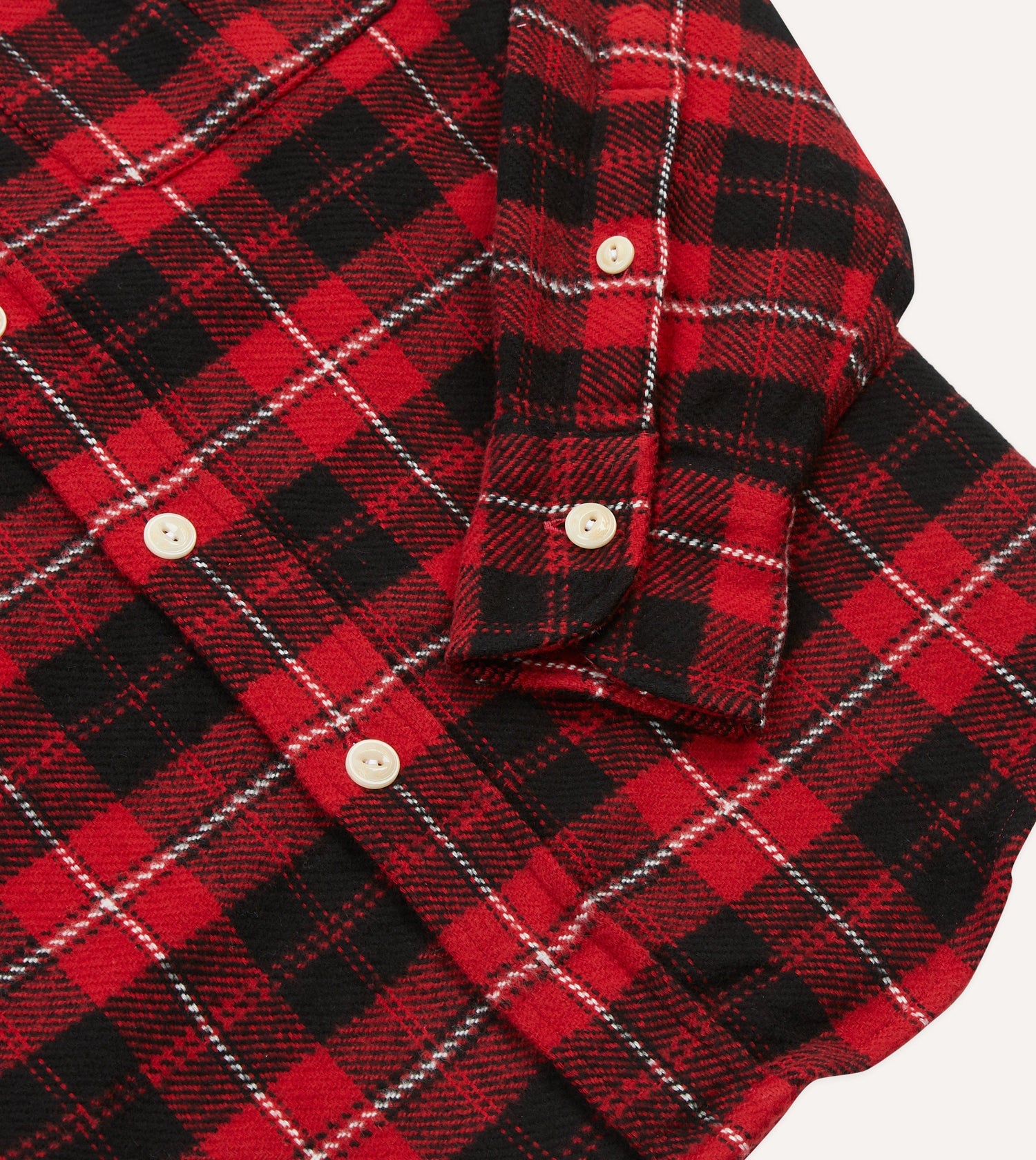 Red Check Cotton Two-Pocket Work Shirt