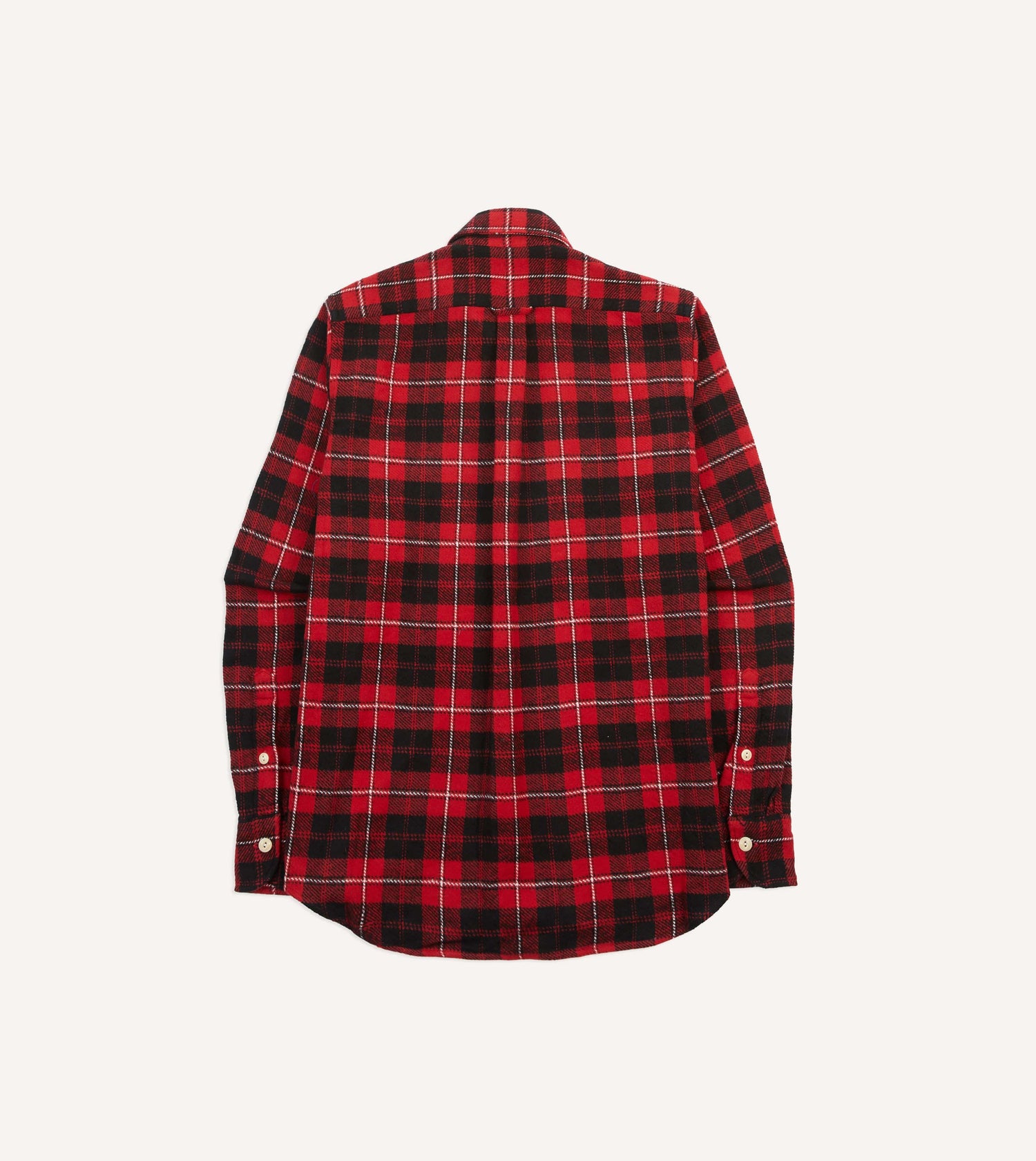 Red Check Cotton Two-Pocket Work Shirt