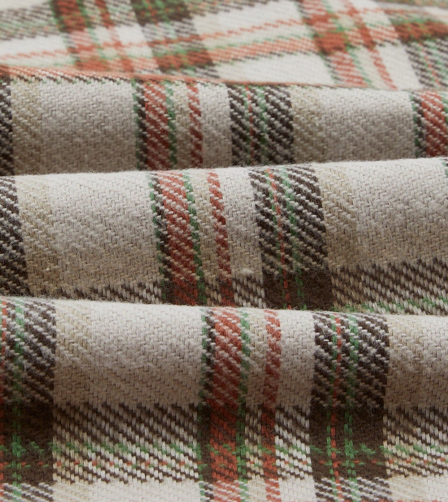 Ecru Check Cotton Two-Pocket Work Shirt