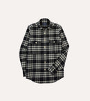 Black Check Cotton Two-Pocket Work Shirt