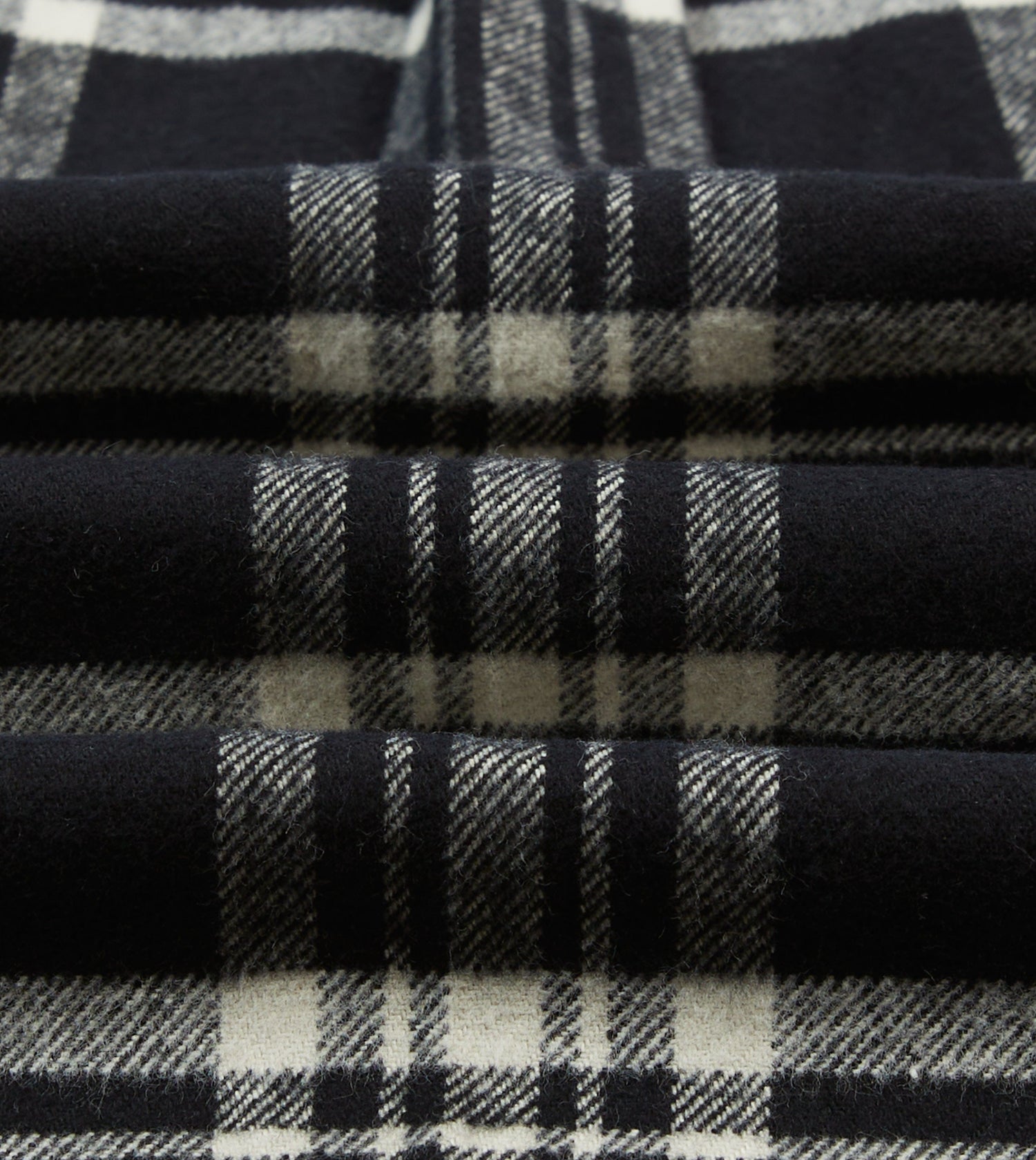 Black Check Cotton Two-Pocket Work Shirt