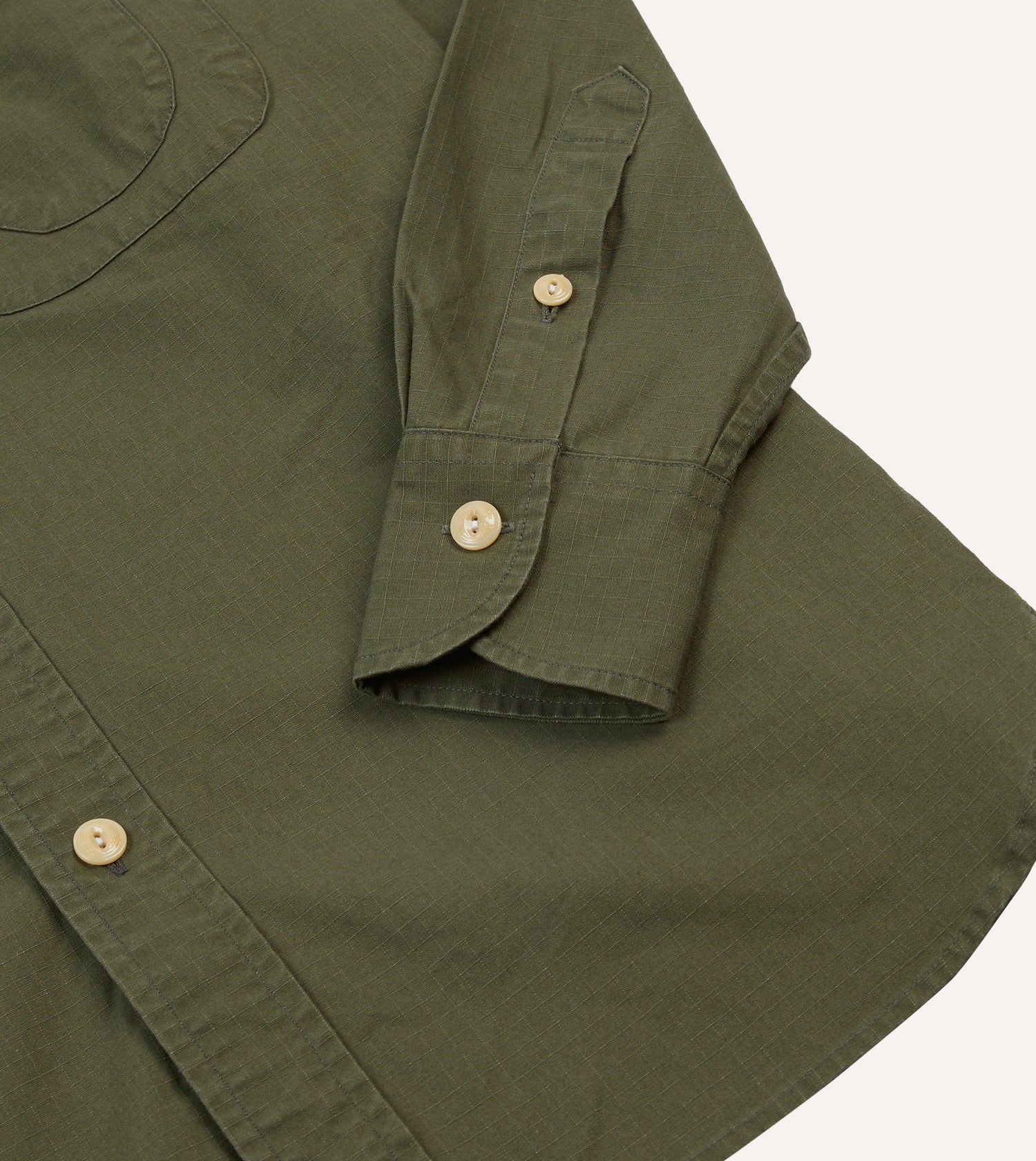 Olive Ripstop Cotton Work Shirt