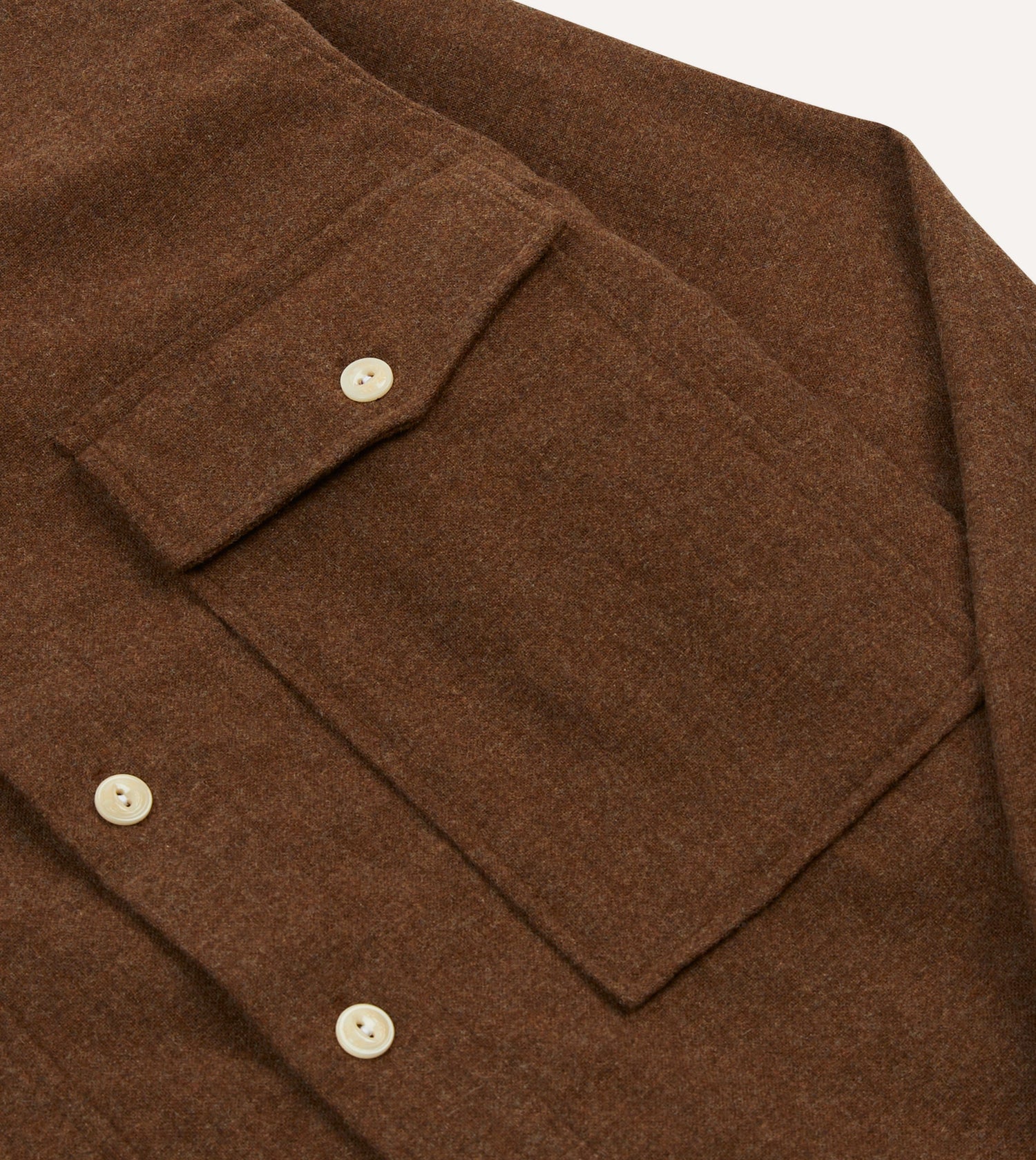 Brown Wool Two-Pocket Work Shirt