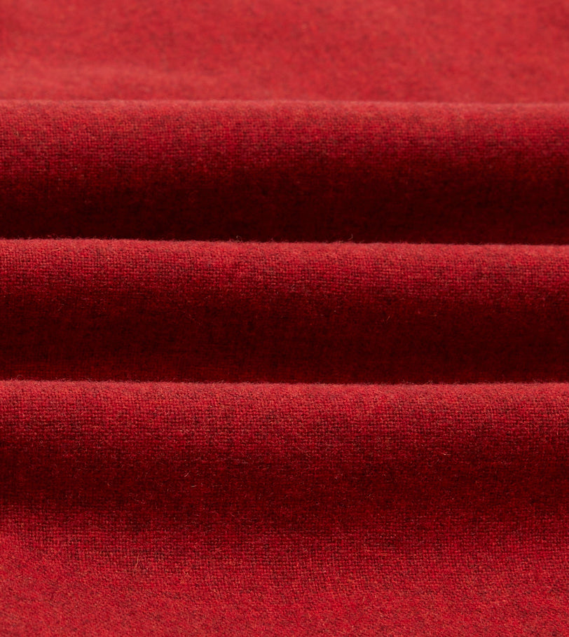 Red Wool Two-Pocket Work Shirt