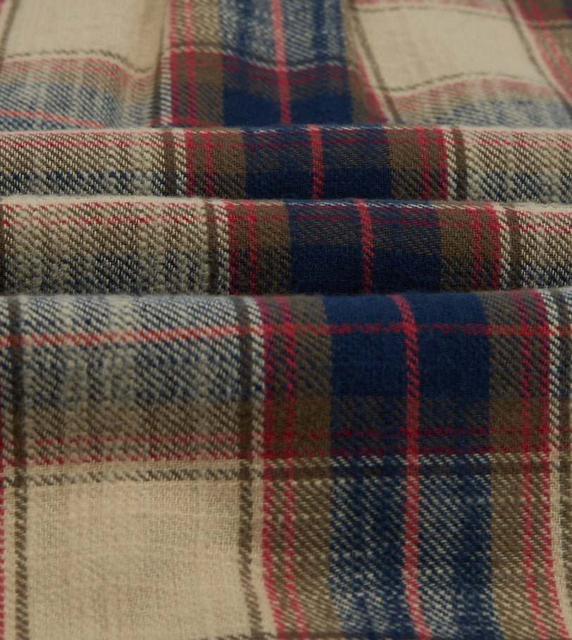 Drake's by A. Levine Check Brushed Cotton Two-Pocket Work Shirt