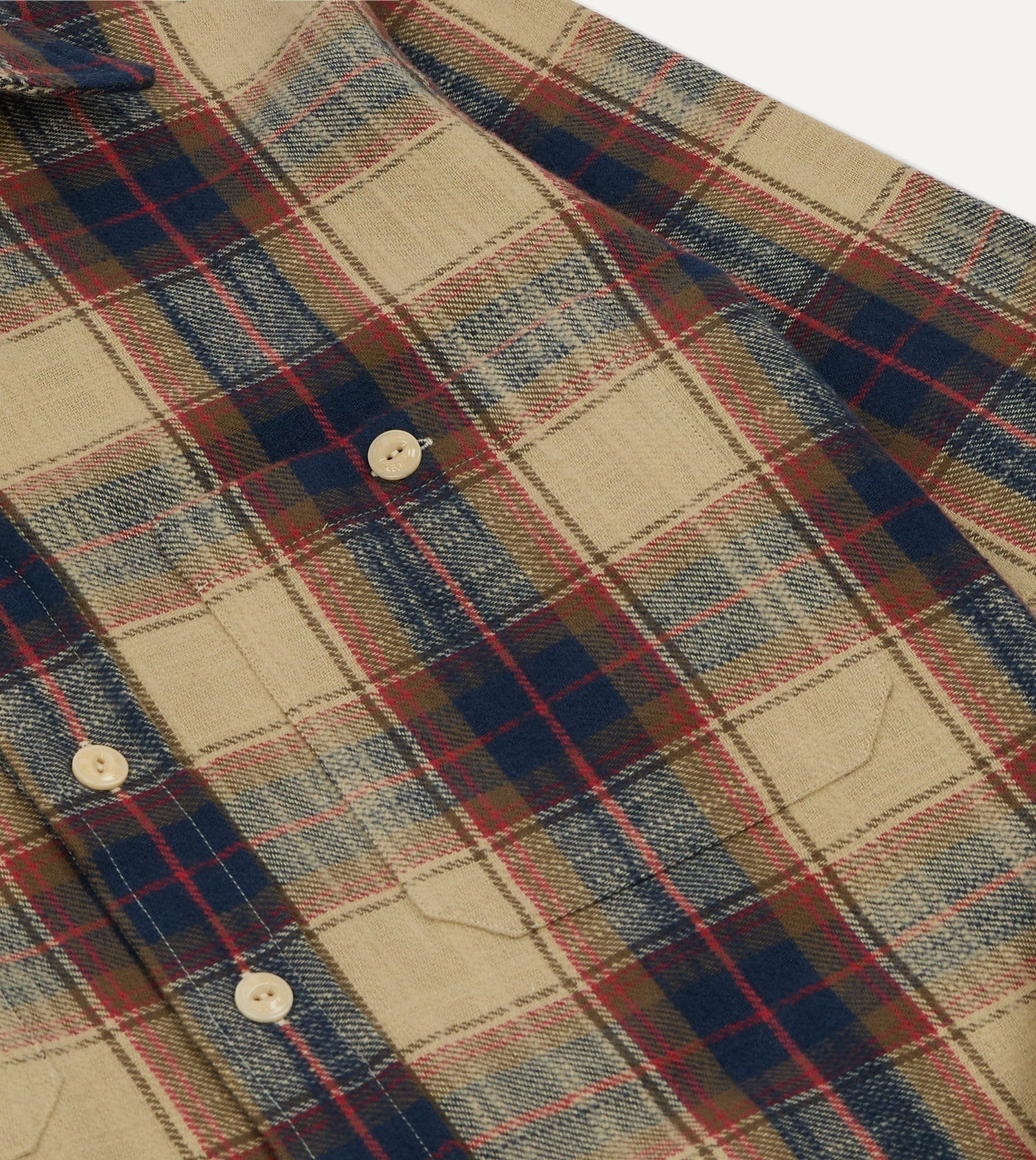 Drake's by A. Levine Check Brushed Cotton Two-Pocket Work Shirt