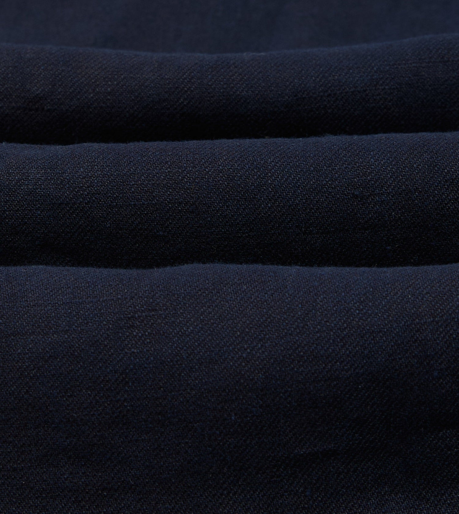 Navy Linen Twill Two-Pocket Work Shirt