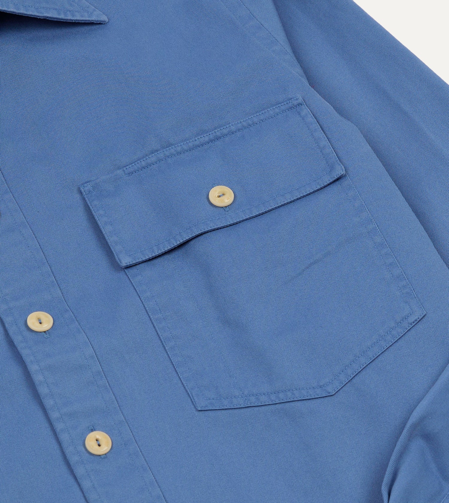 Blue Cotton Long Point Collar Work Shirt