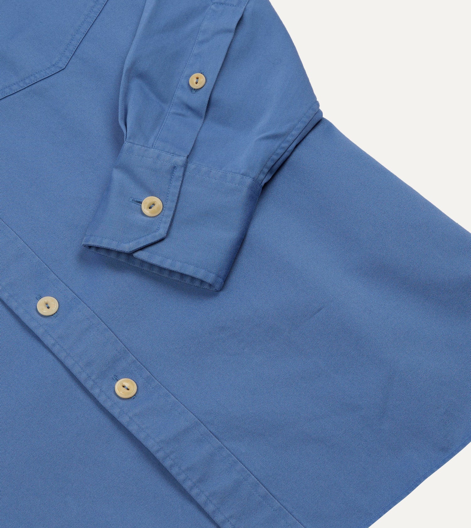 Blue Cotton Long Point Collar Work Shirt
