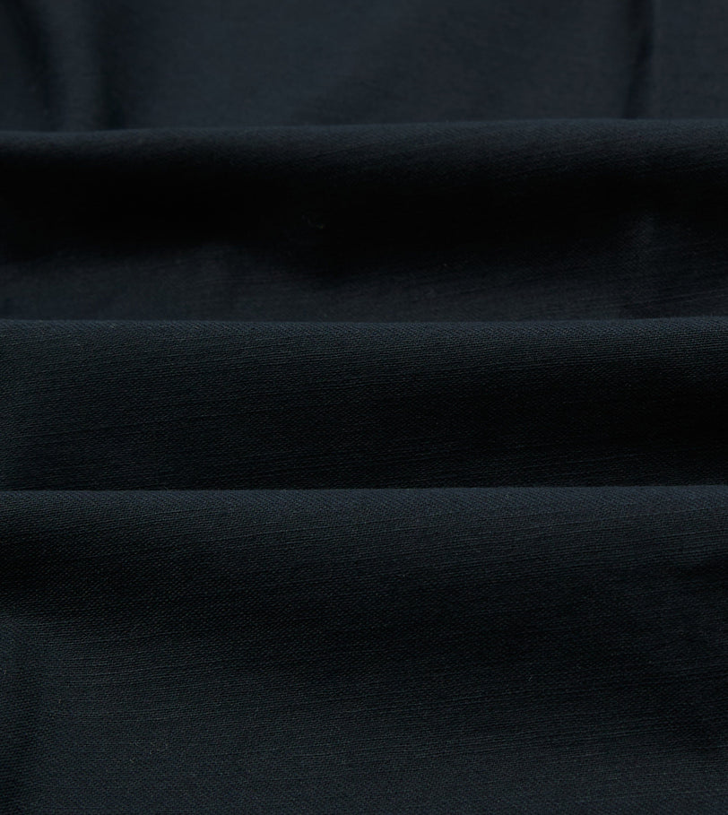 Navy Satin Cotton Popover Work Shirt