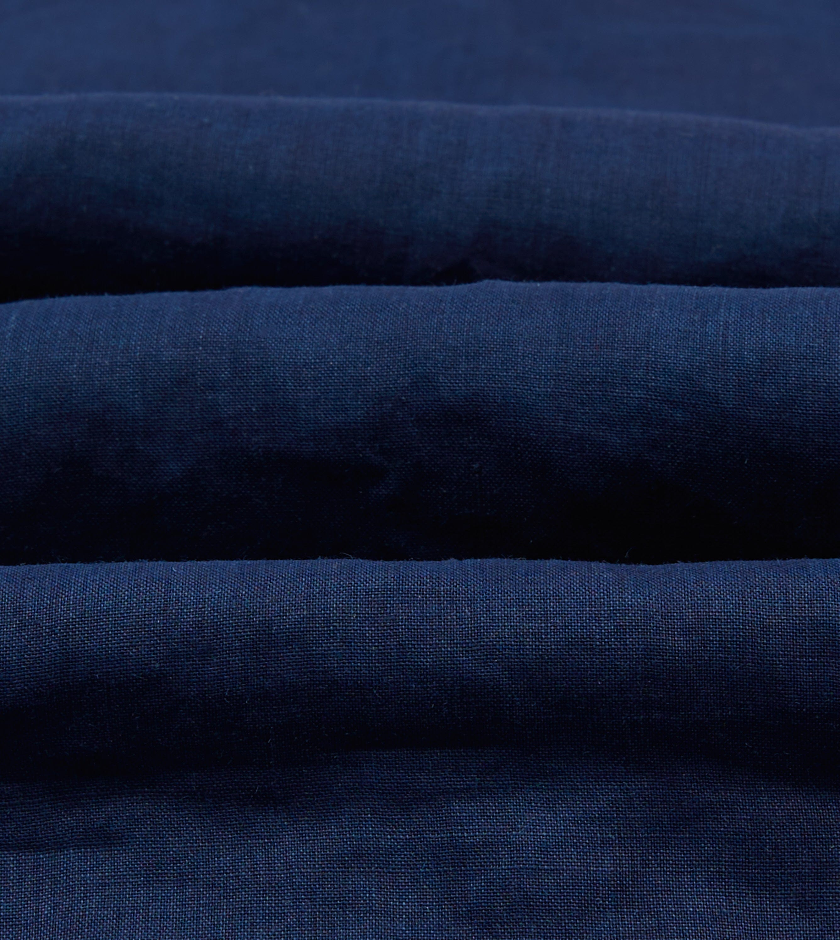 Indigo Ramie Camp Collar Short Sleeve Shirt