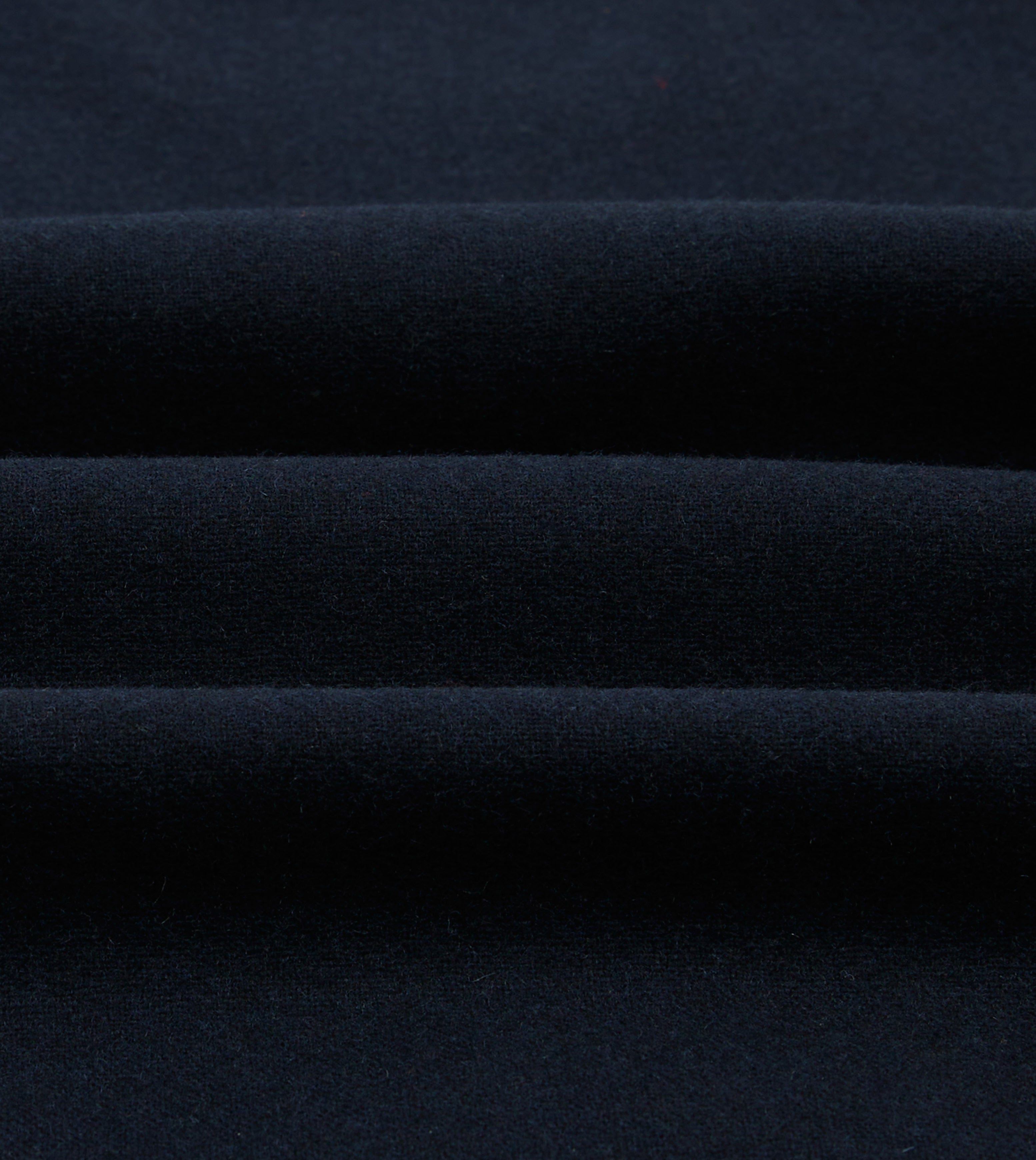 Navy Wool Four-Pocket Camp Collar Work Shirt