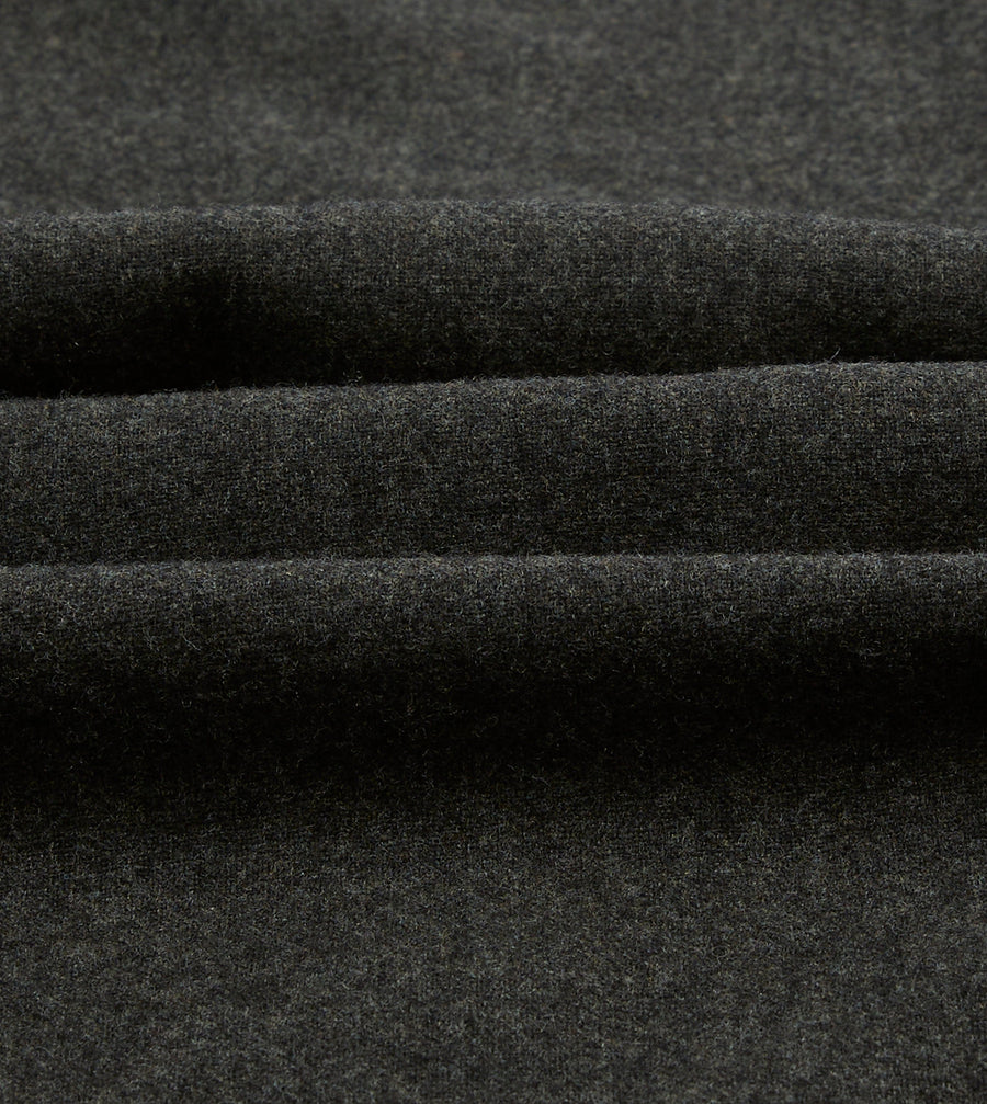 Grey Wool Four-Pocket Camp Collar Work Shirt