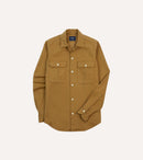Sand Brushed Cotton Twill Two-Pocket Camp Collar Work Shirt