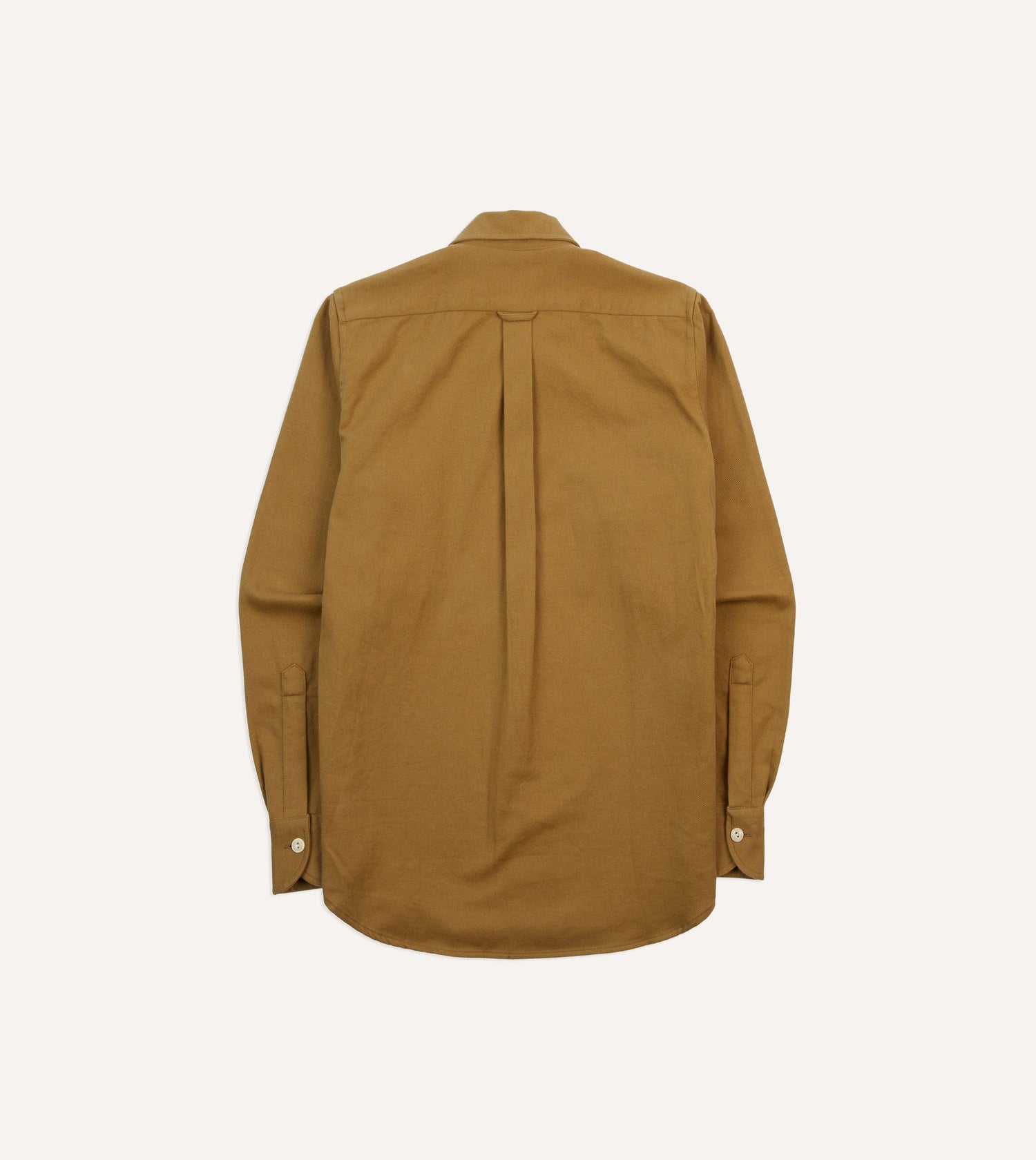 Sand Brushed Cotton Twill Two-Pocket Camp Collar Work Shirt