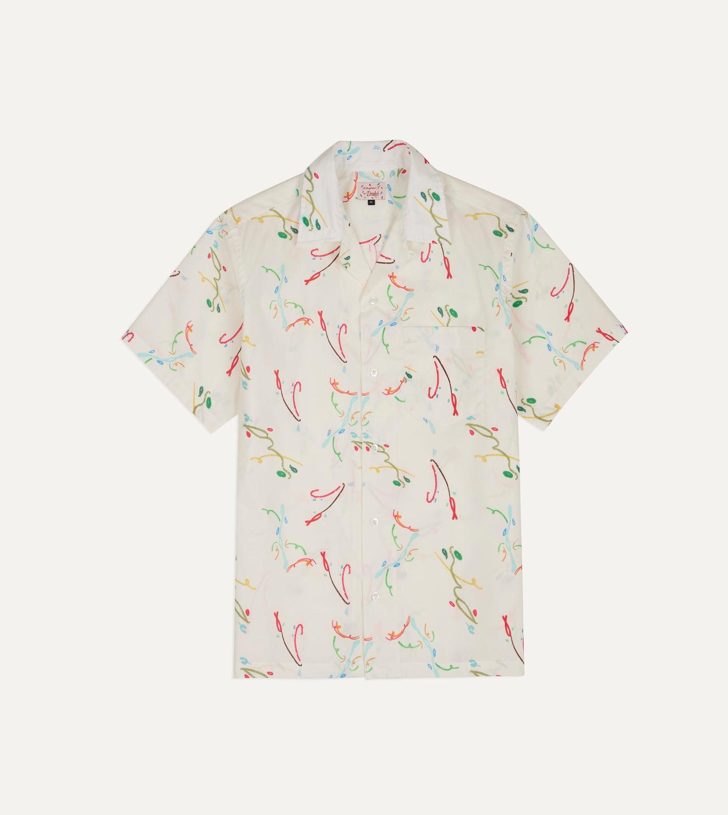 Mayumi Y. for Drake’s Print Cotton Camp Collar Short Sleeve Shirt