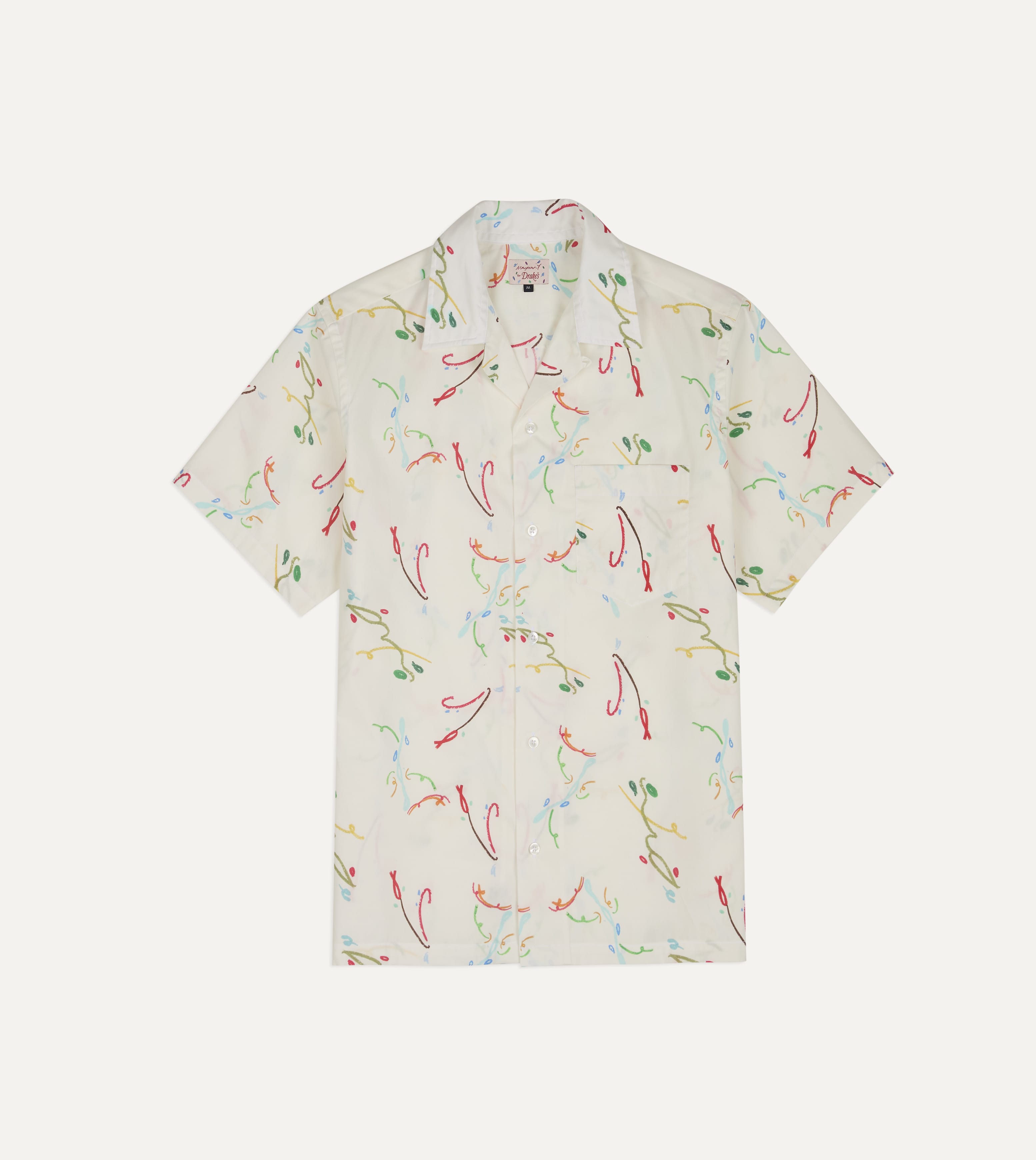 Mayumi Y. for Drake’s Print Cotton Camp Collar Short Sleeve Shirt