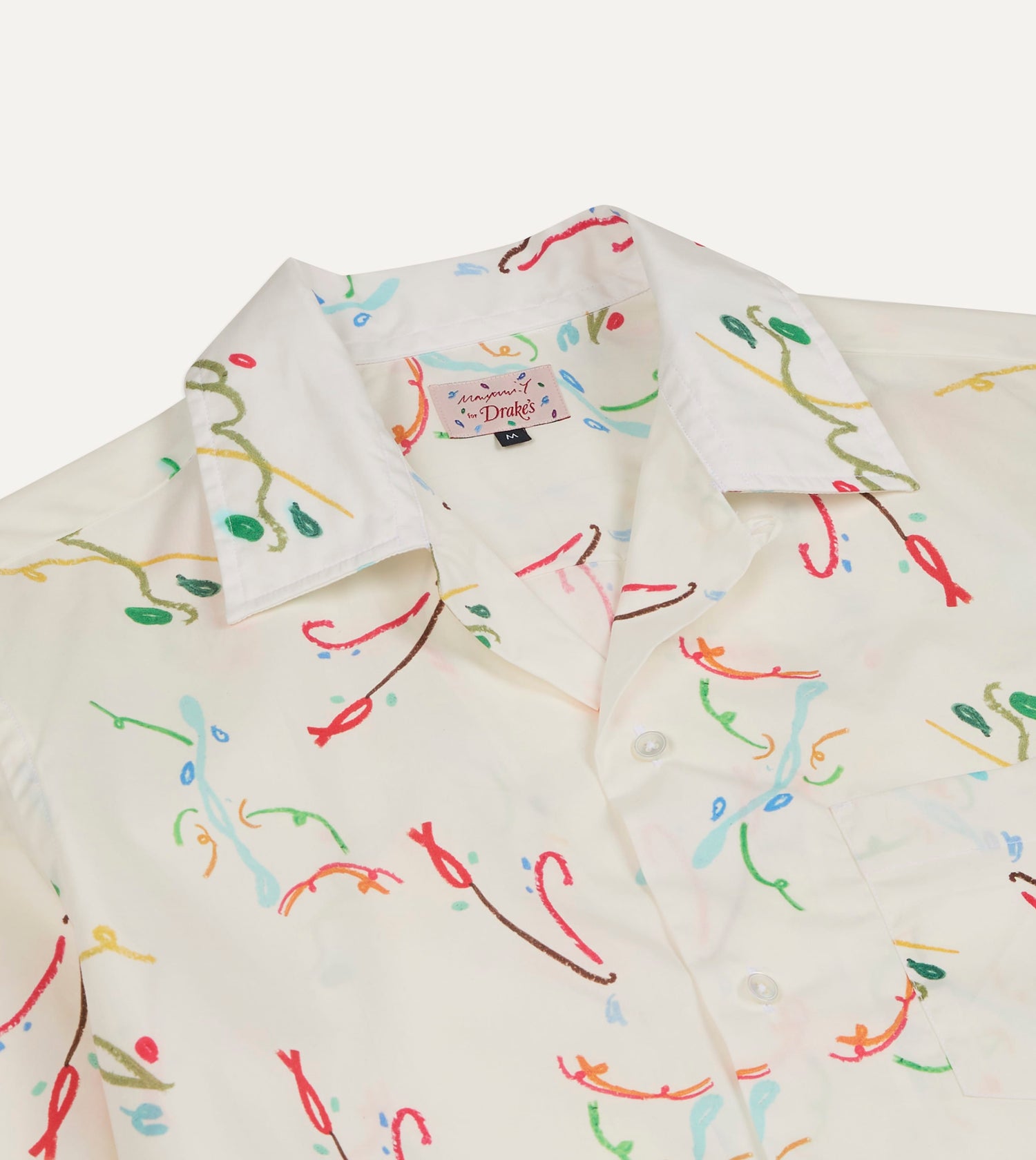 Mayumi Y. for Drake’s Print Cotton Camp Collar Short Sleeve Shirt