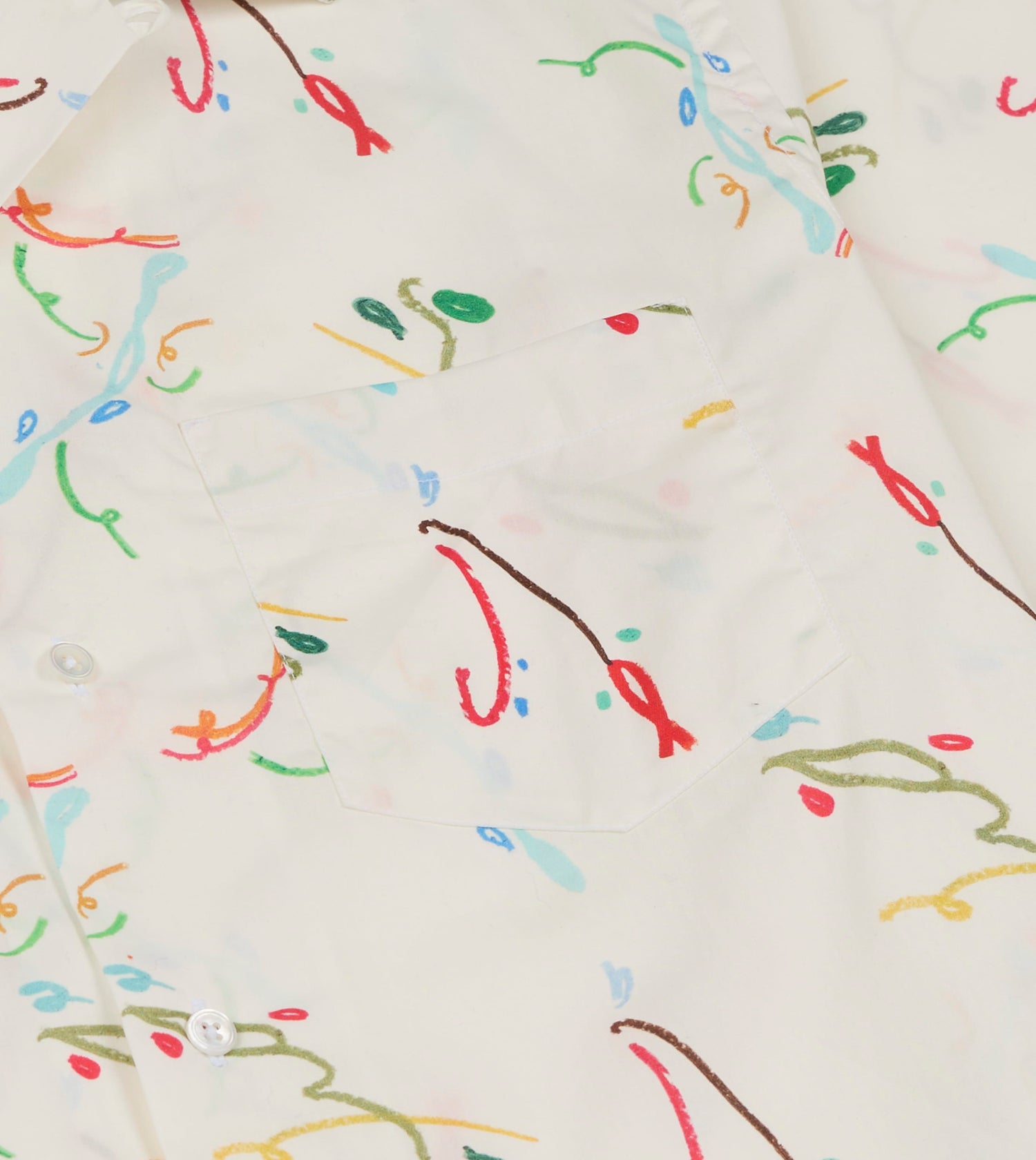 Mayumi Y. for Drake’s Print Cotton Camp Collar Short Sleeve Shirt